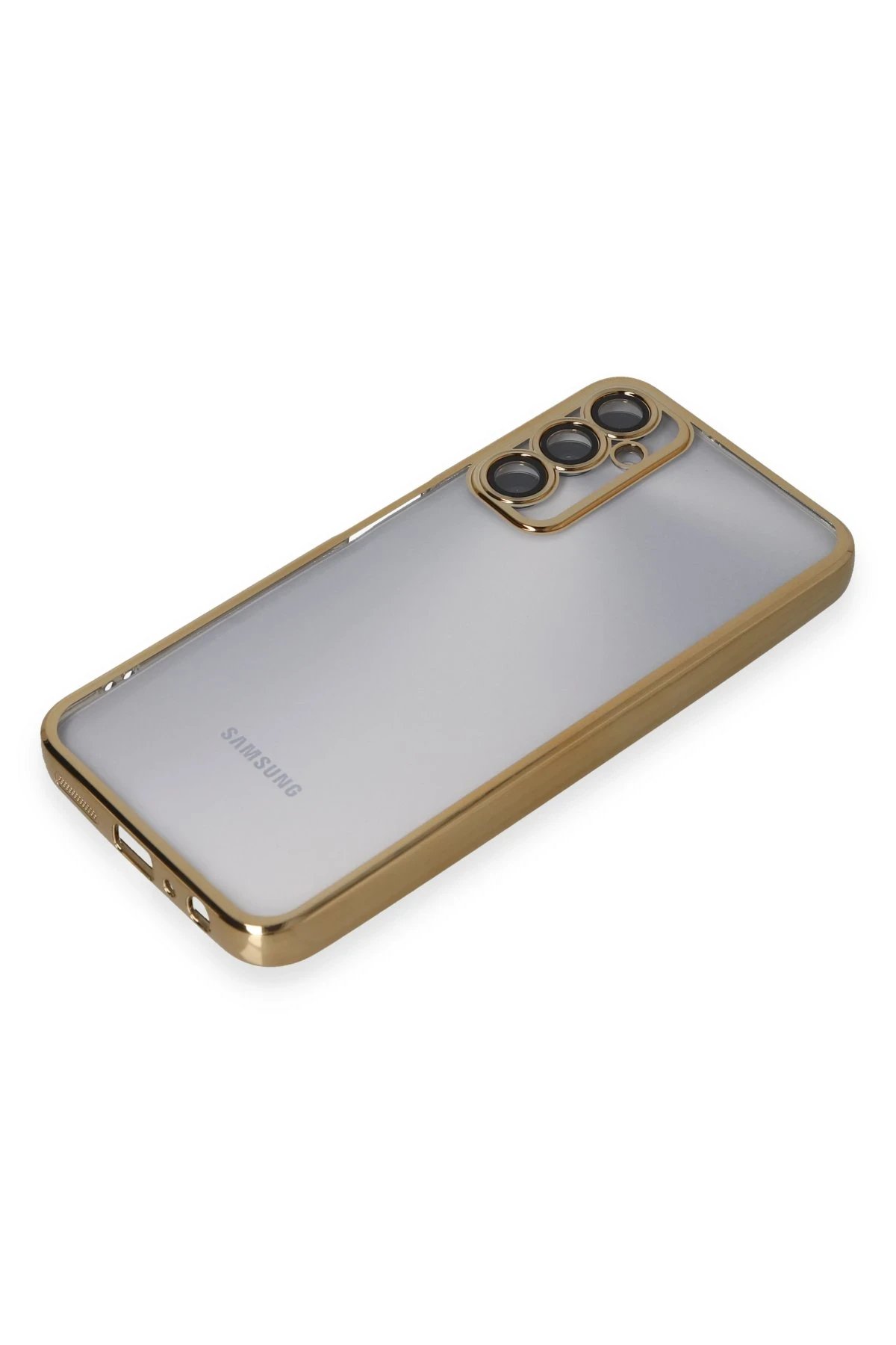 Newface Samsung Galaxy A05S Kılıf Razer Lensli Silikon - Gold