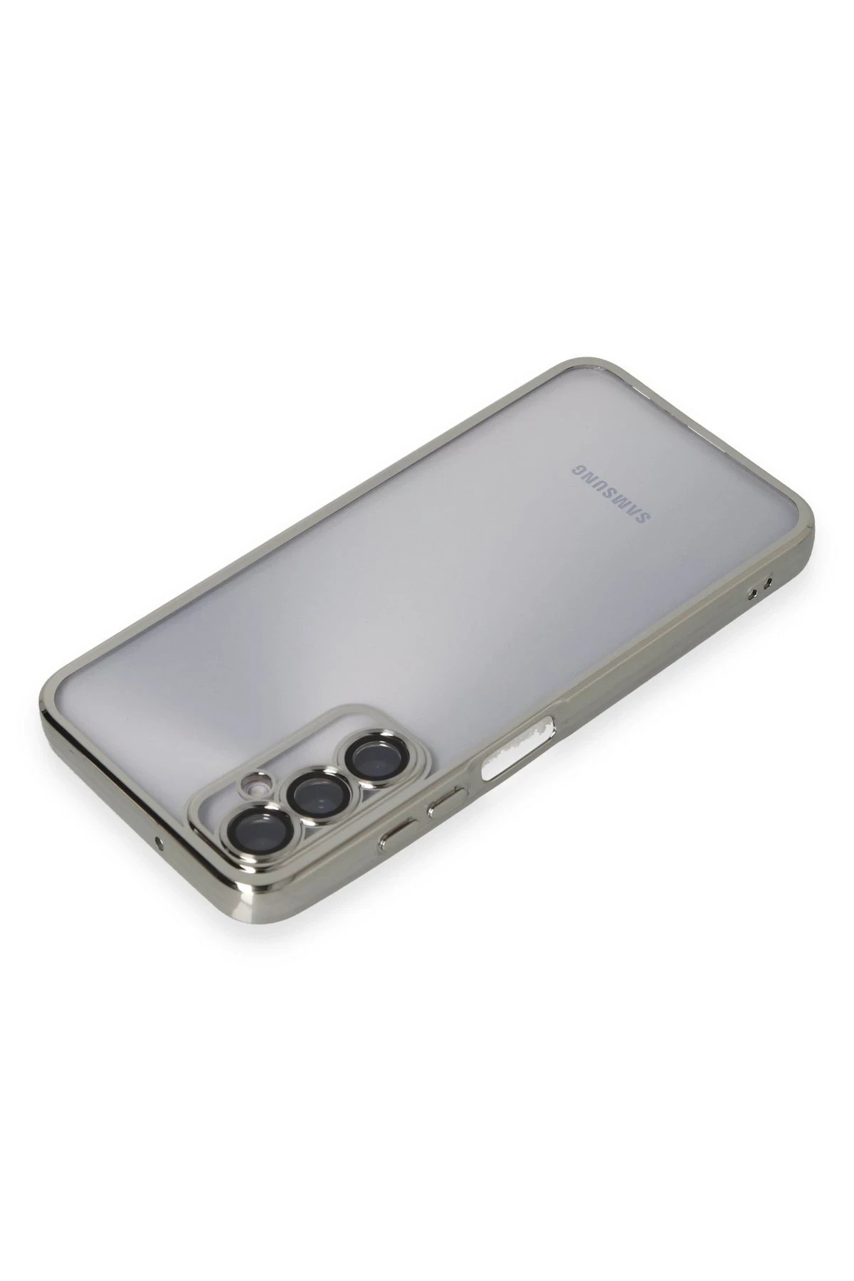 Newface Samsung Galaxy A05S Kılıf Razer Lensli Silikon - Gümüş