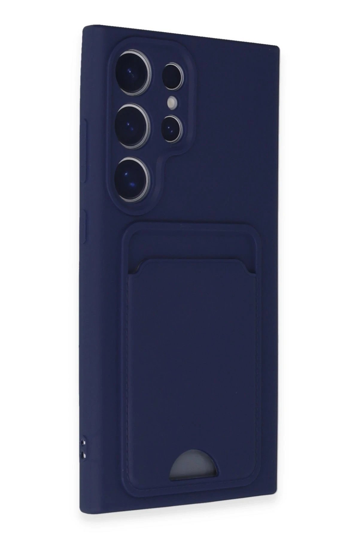 Newface Samsung Galaxy S24 Ultra Kılıf Kelvin Kartvizitli Silikon - Lacivert