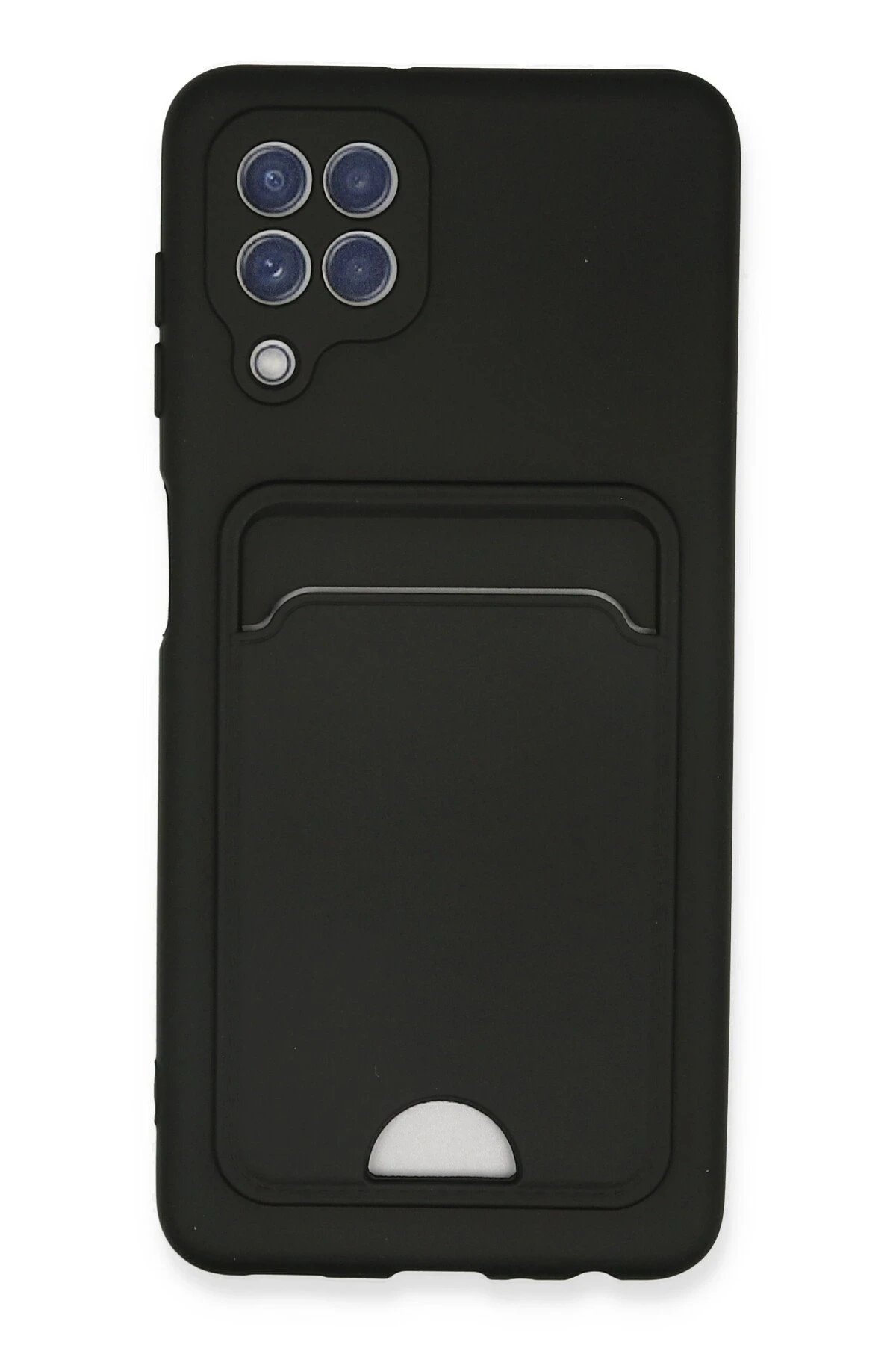 Newface Samsung Galaxy A22 Kılıf Kelvin Kartvizitli Silikon - Siyah