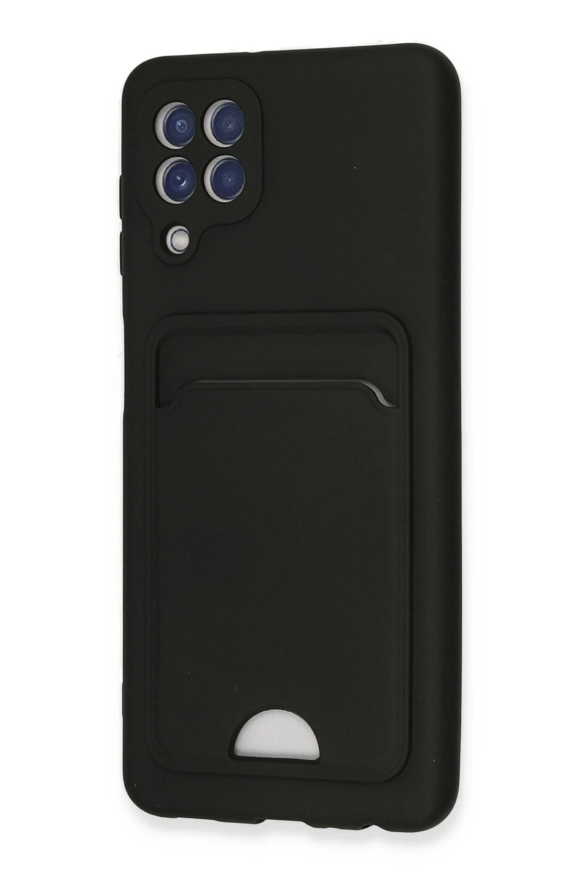 Newface Samsung Galaxy A22 Kılıf Kelvin Kartvizitli Silikon - Siyah