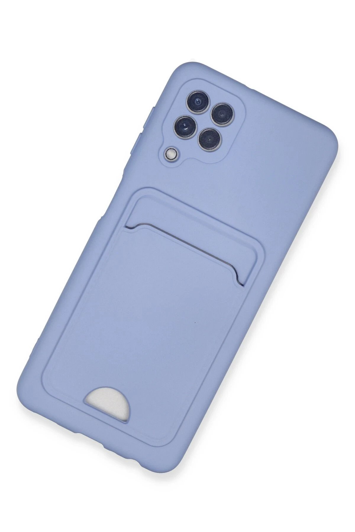 Newface Samsung Galaxy A22 Kılıf Kelvin Kartvizitli Silikon - Lila