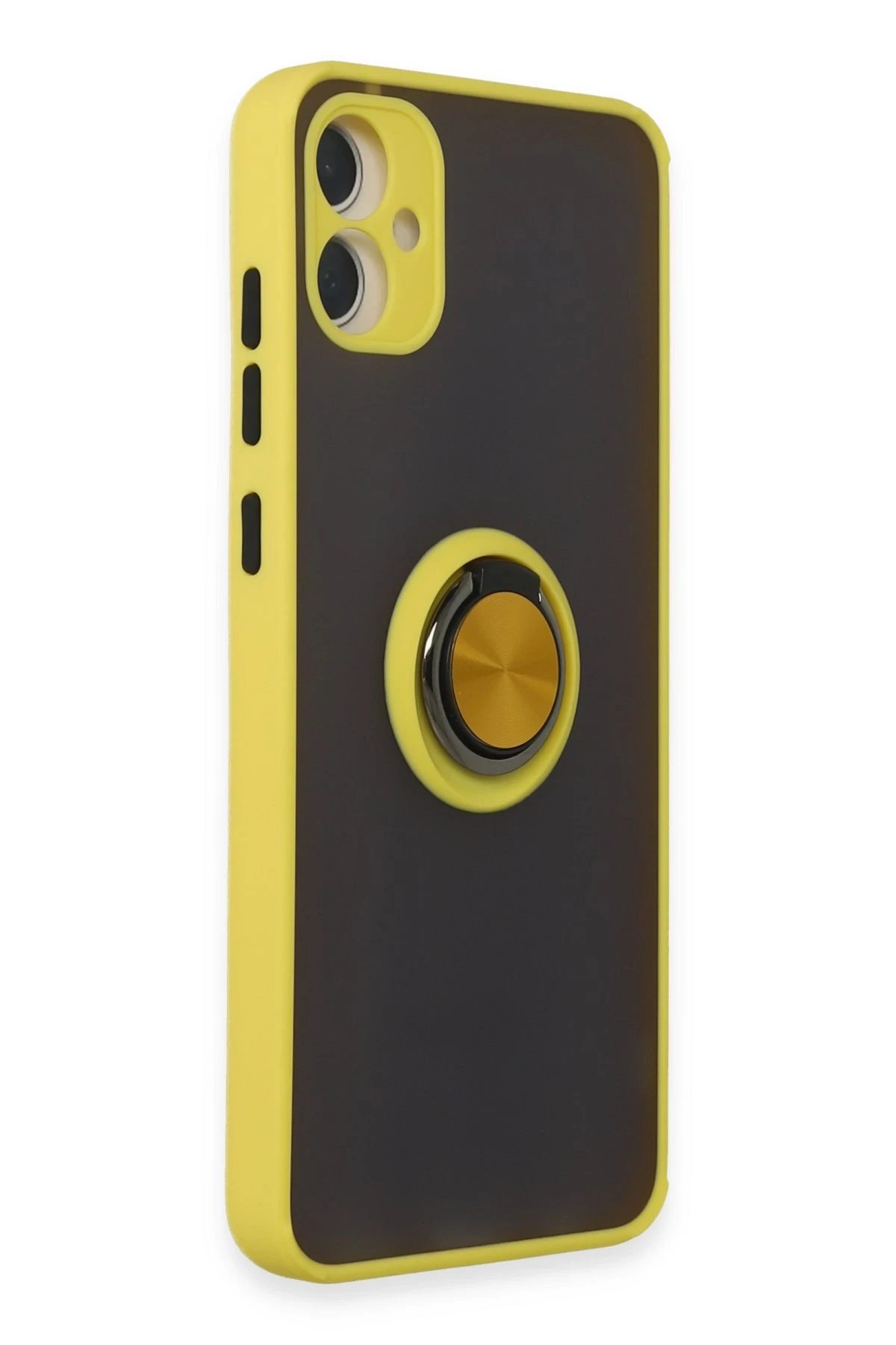 Newface Samsung Galaxy A05 Kılıf Montreal Yüzüklü Silikon Kapak - Sarı