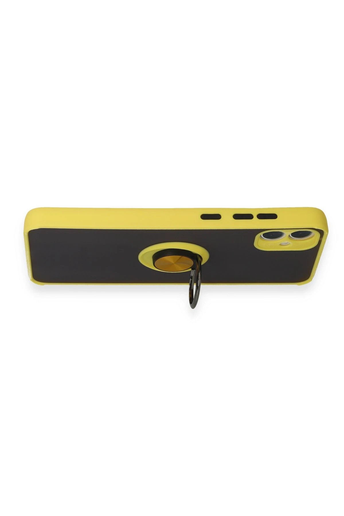 Newface Samsung Galaxy A05 Kılıf Montreal Yüzüklü Silikon Kapak - Sarı