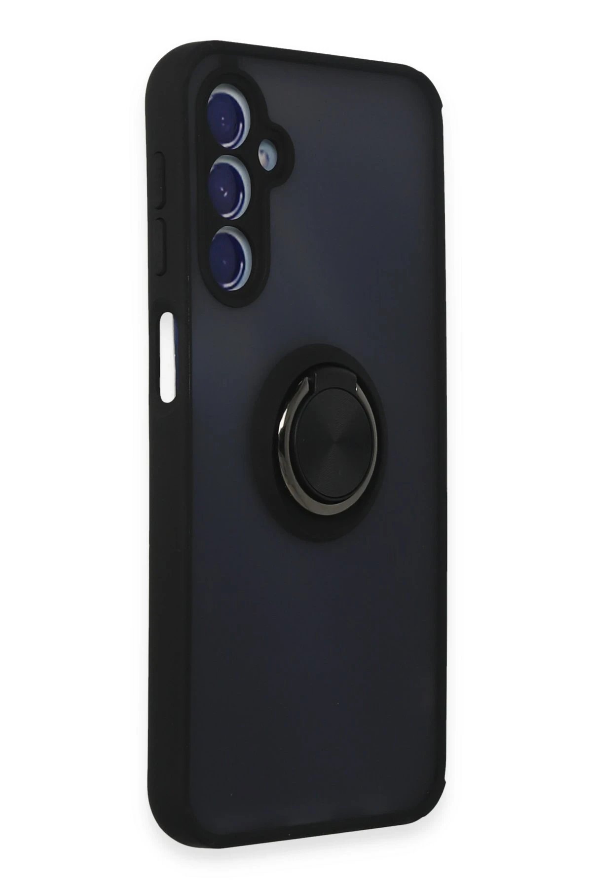 Newface Samsung Galaxy M34 5G Kılıf Montreal Yüzüklü Silikon Kapak - Siyah