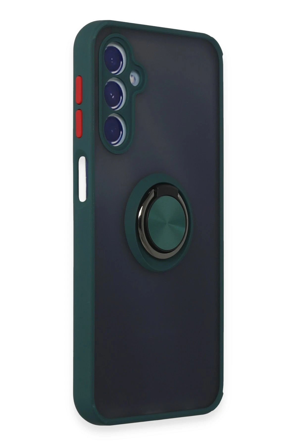 Newface Samsung Galaxy M34 5G Kılıf Montreal Yüzüklü Silikon Kapak - Yeşil