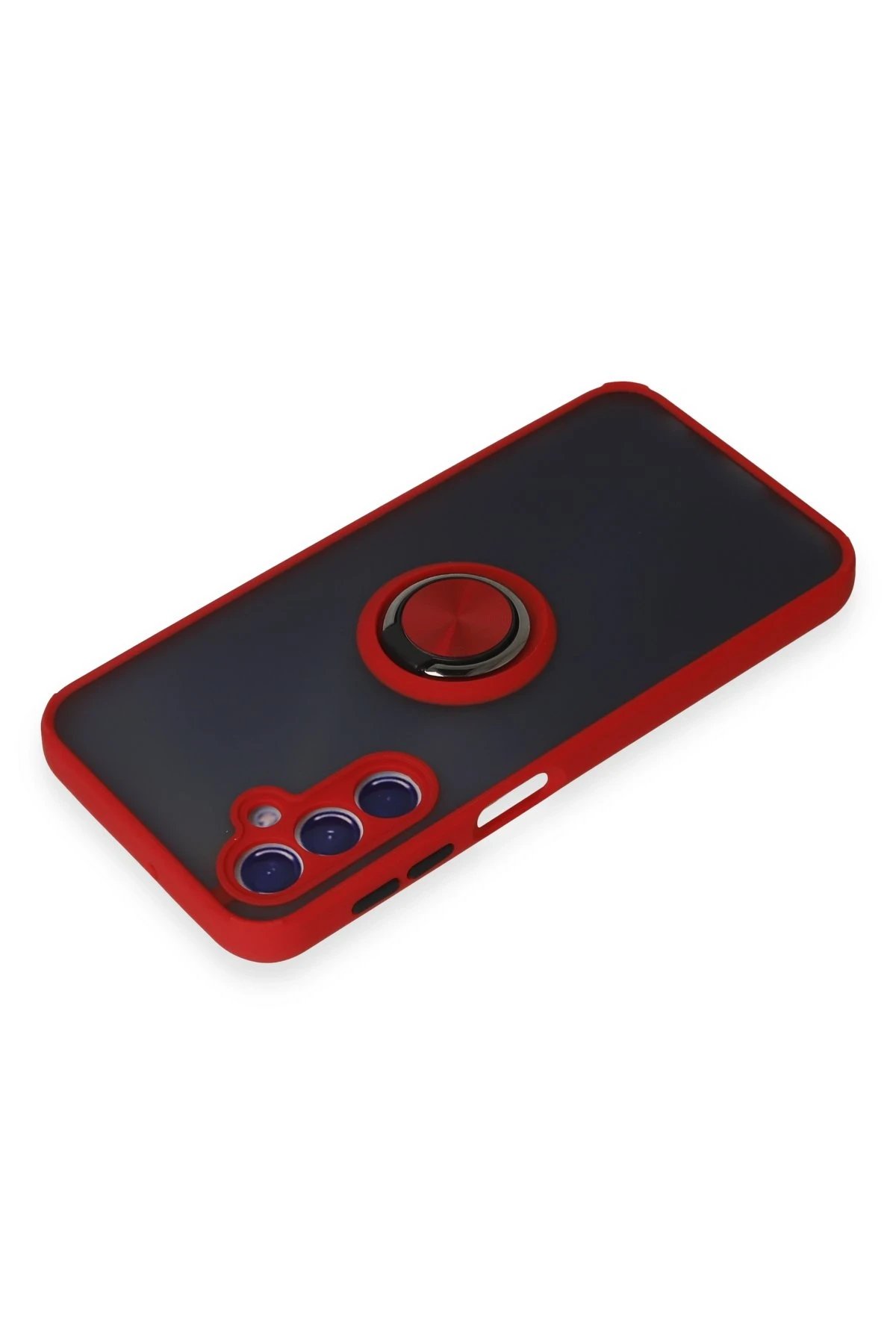 Newface Samsung Galaxy M34 5G Kılıf Montreal Yüzüklü Silikon Kapak - Kırmızı