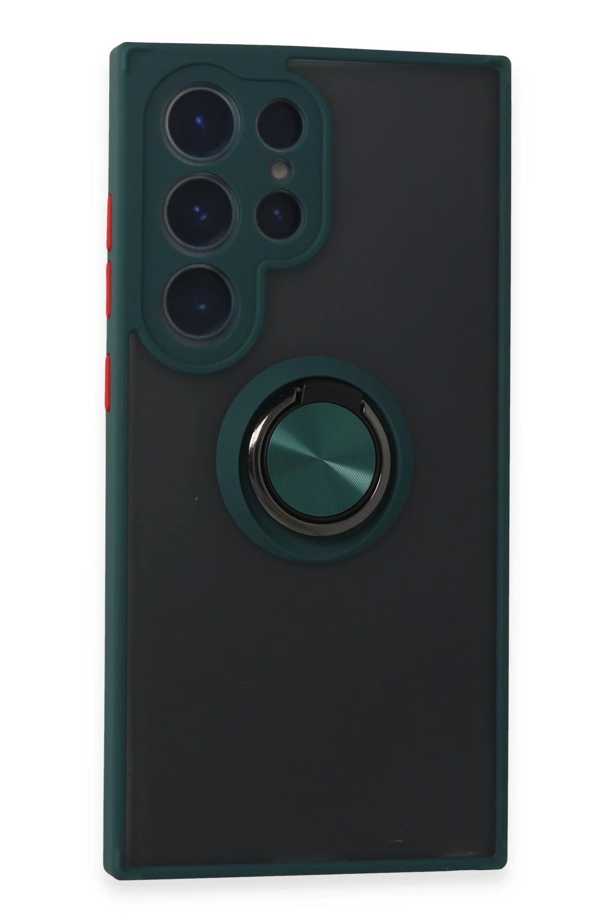 Newface Samsung Galaxy S24 Ultra Kılıf Montreal Yüzüklü Silikon Kapak - Yeşil