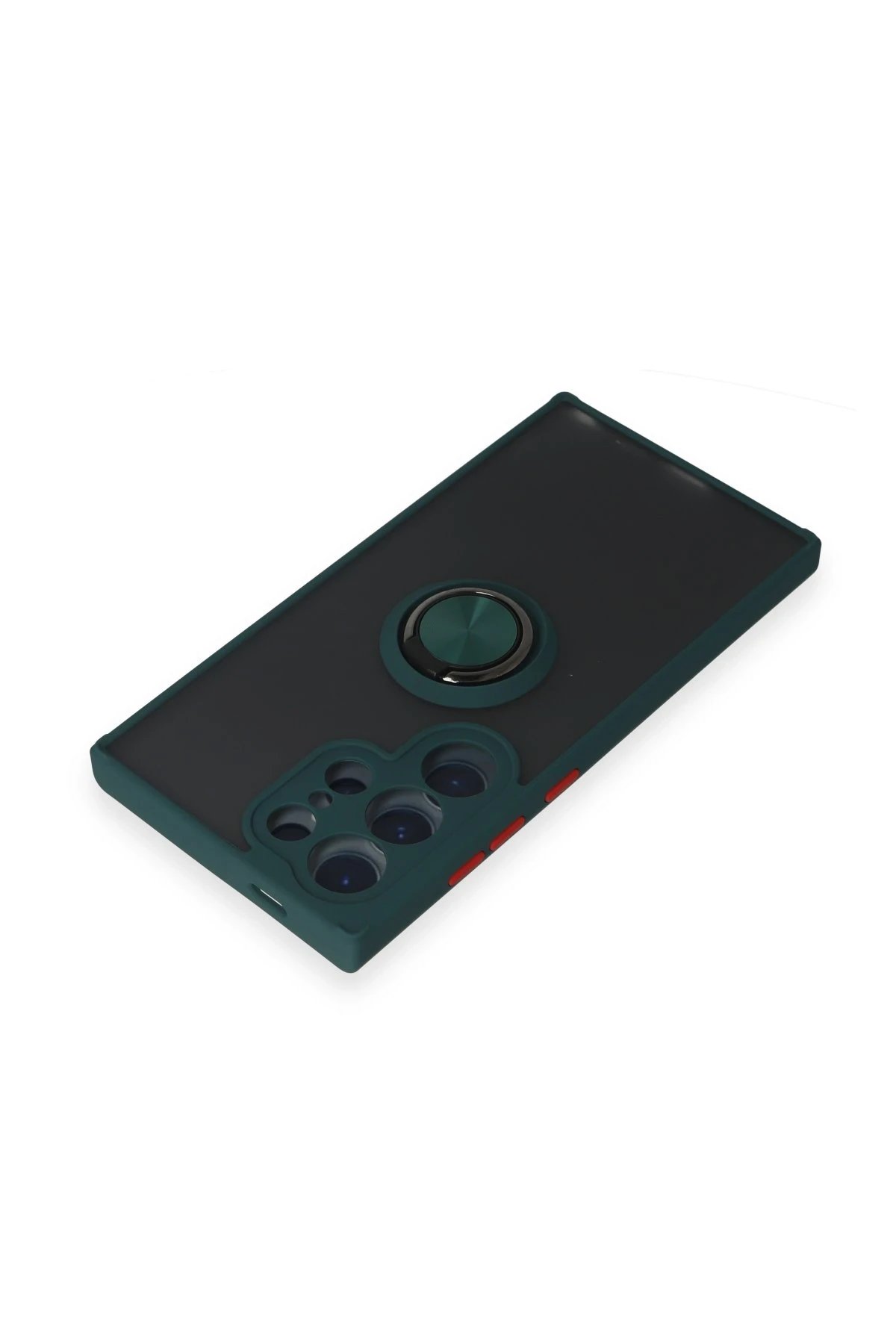 Newface Samsung Galaxy S24 Ultra Kılıf Montreal Yüzüklü Silikon Kapak - Yeşil