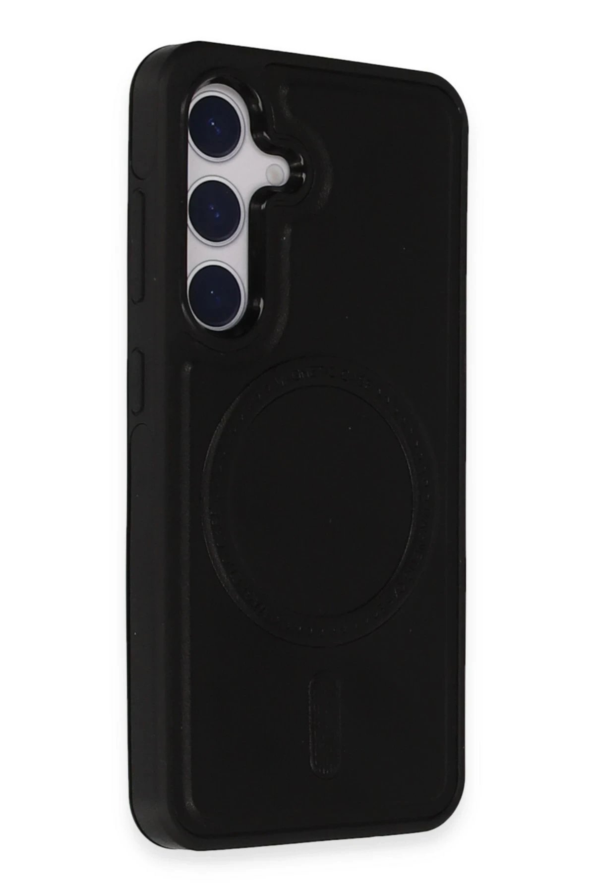 Newface Samsung Galaxy S24 Kılıf Ozzi Magsafe Deri Kapak - Siyah