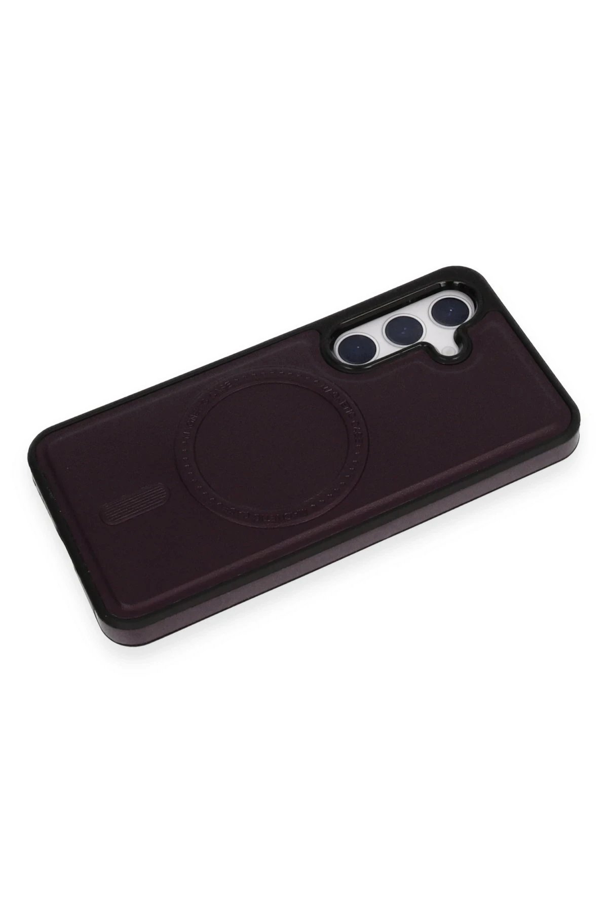 Newface Samsung Galaxy S24 Kılıf Ozzi Magsafe Deri Kapak - Derin Mor