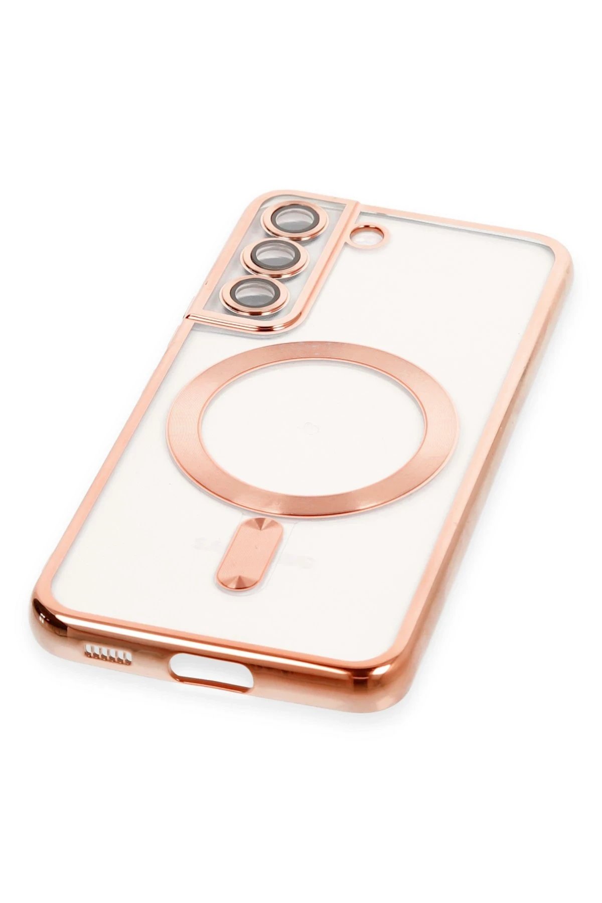 Newface Samsung Galaxy S22 Kılıf Kross Magneticsafe Kapak - Rose