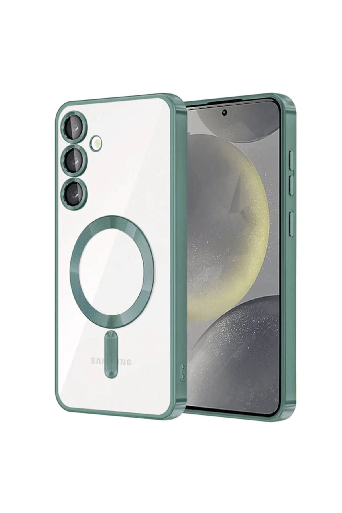 Newface Samsung Galaxy S23 Kılıf Kross Magneticsafe Kapak - Koyu Yeşil