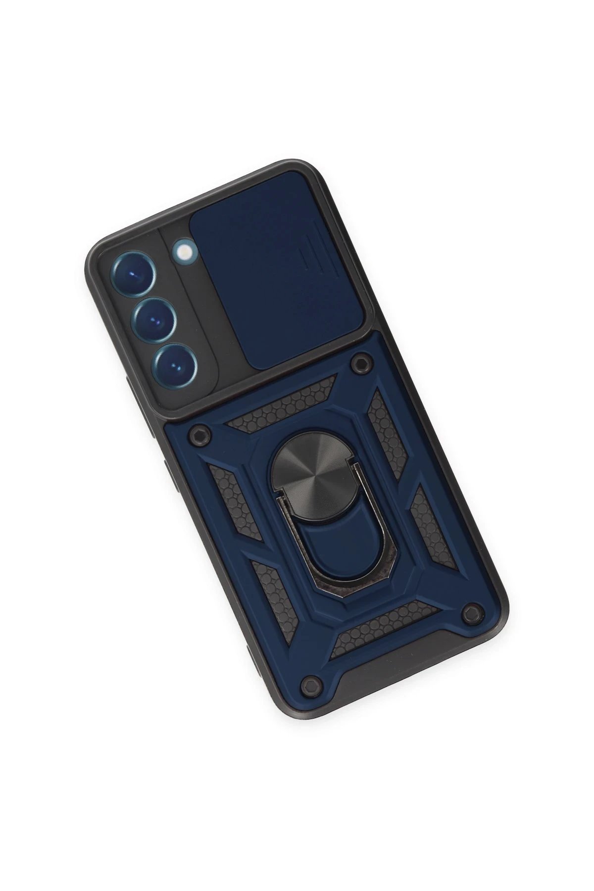 Newface Samsung Galaxy S24 Kılıf Pars Lens Yüzüklü Silikon - Lacivert