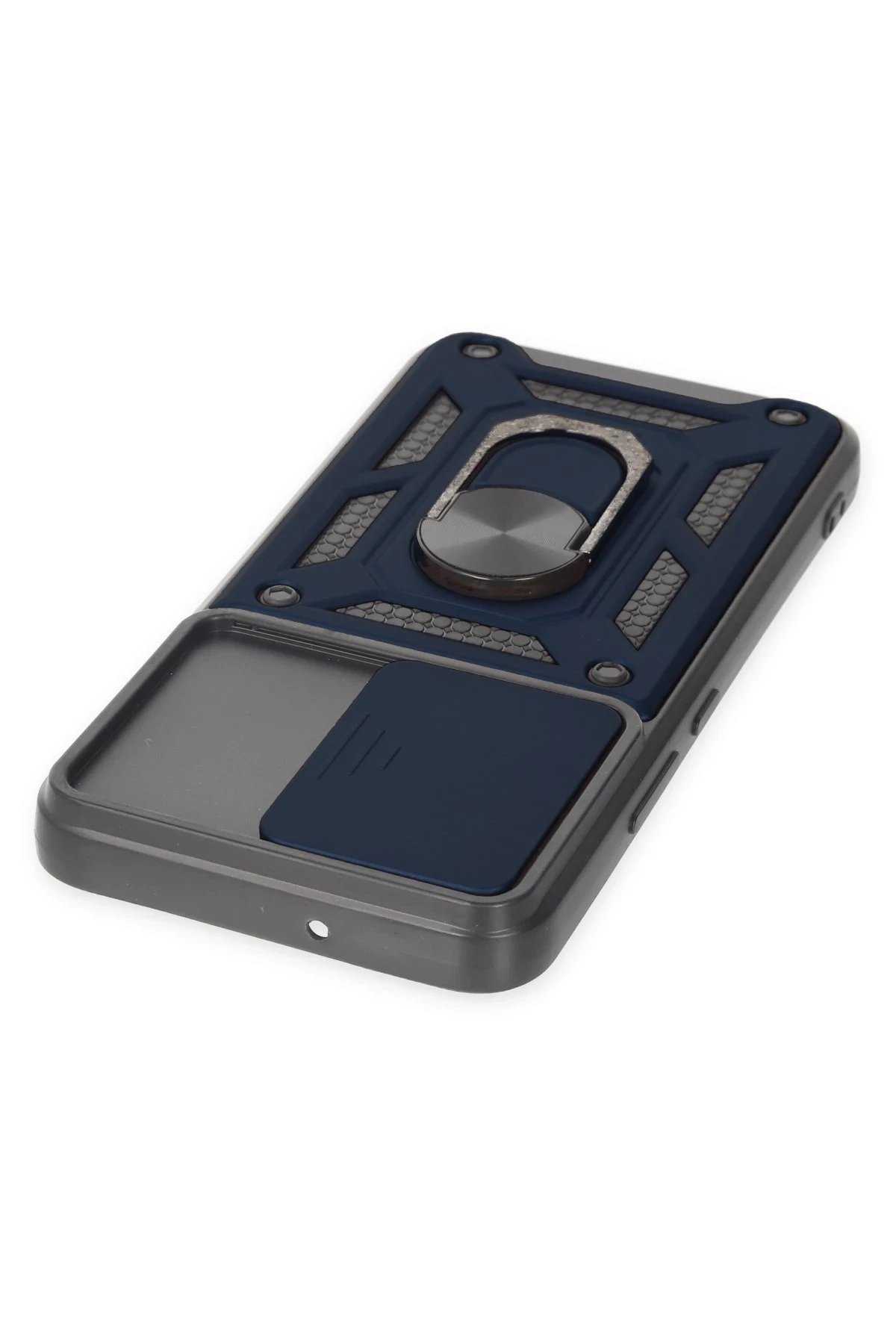 Newface Samsung Galaxy S24 Kılıf Pars Lens Yüzüklü Silikon - Lacivert