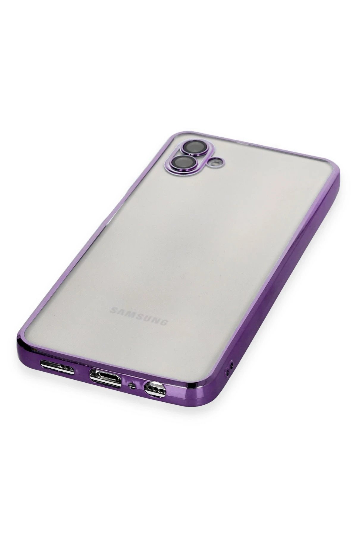 Newface Samsung Galaxy A04 Kılıf Razer Lensli Silikon - Mor