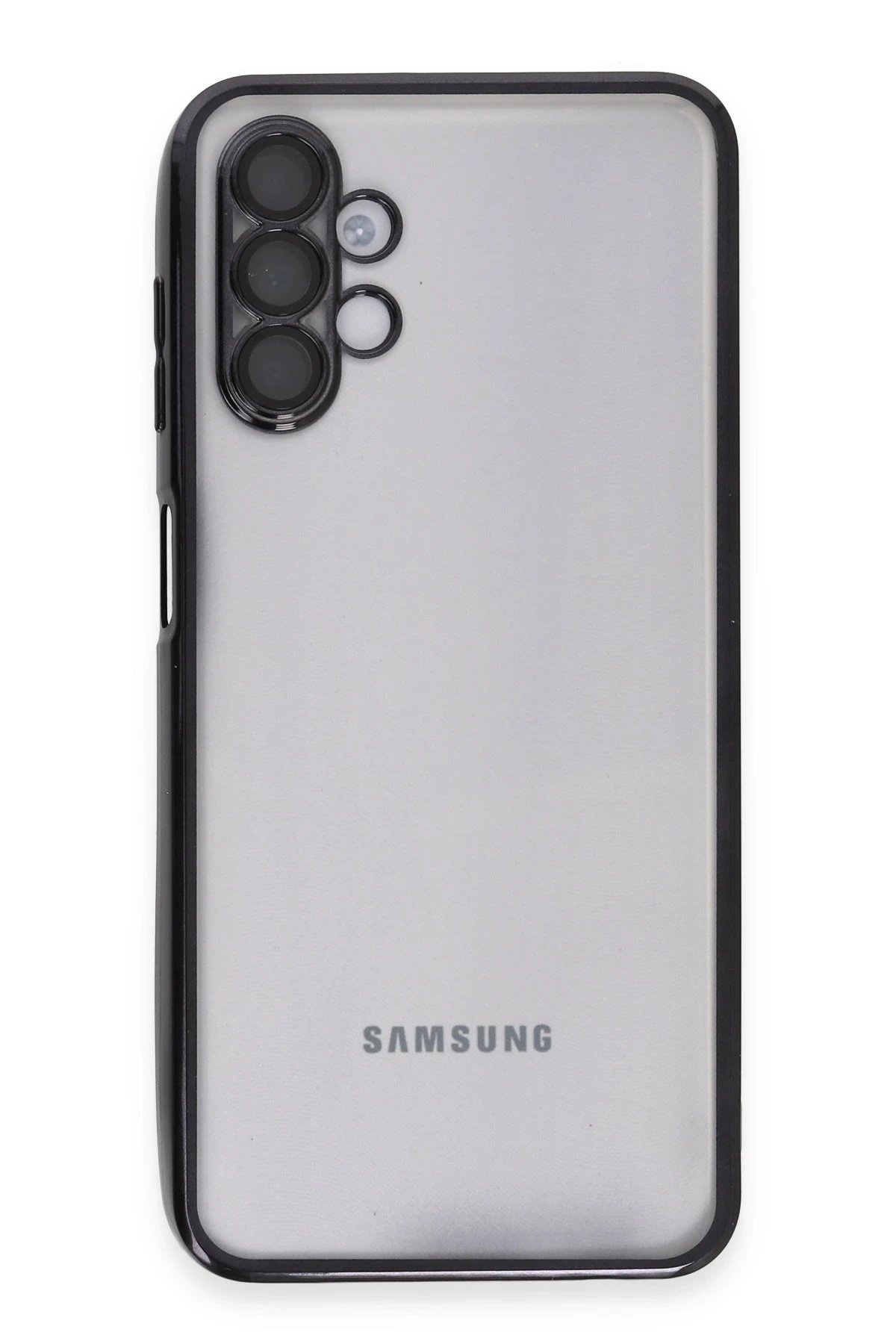 Newface Samsung Galaxy A04S Kılıf Razer Lensli Silikon - Siyah