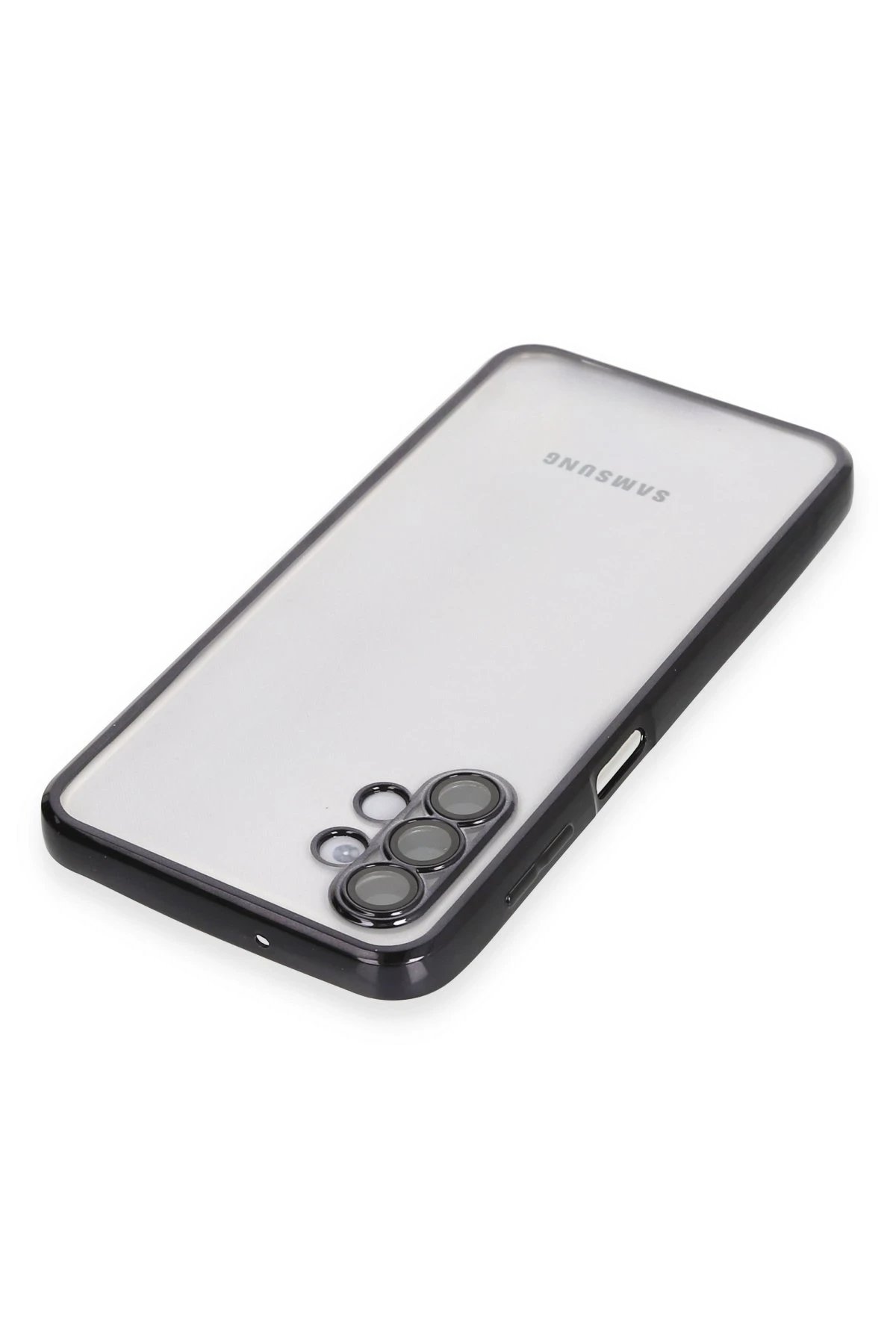 Newface Samsung Galaxy A04S Kılıf Razer Lensli Silikon - Siyah