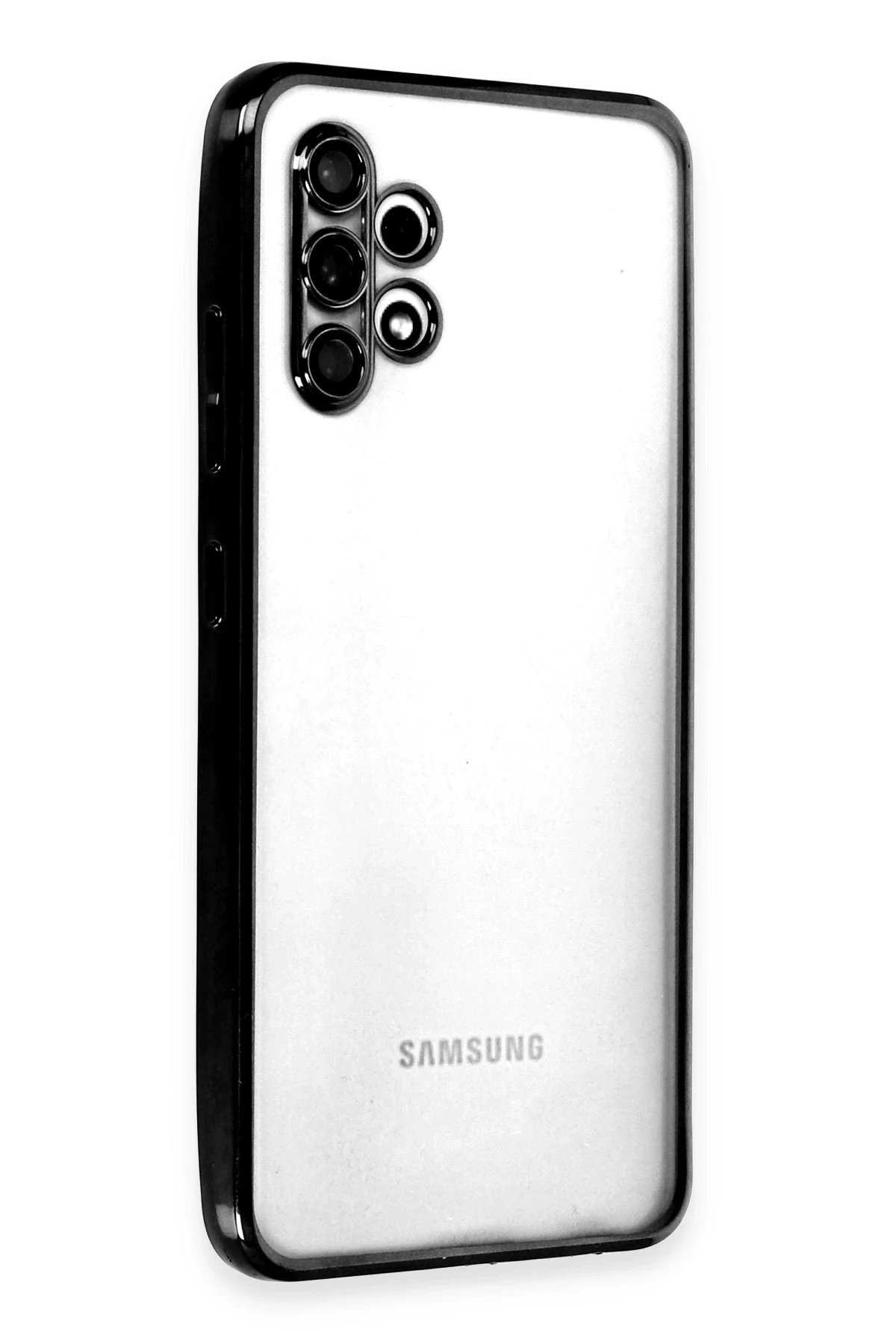 Newface Samsung Galaxy A32 Kılıf Razer Lensli Silikon - Siyah