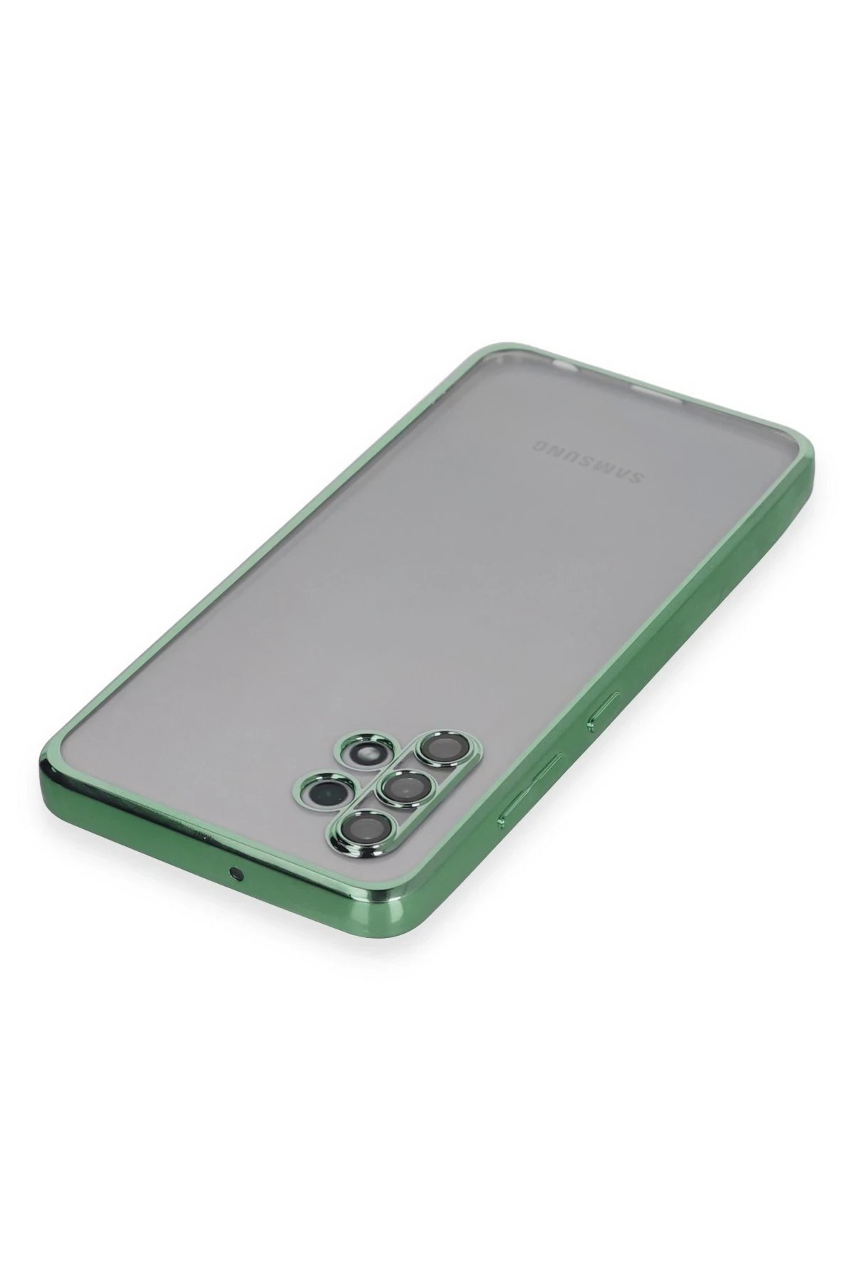 Newface Samsung Galaxy A32 Kılıf Razer Lensli Silikon - Yeşil