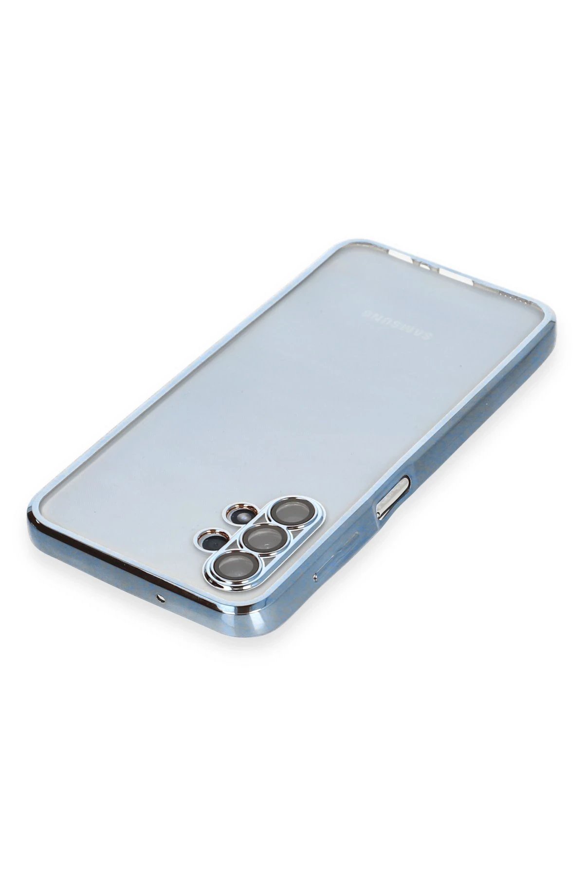 Newface Samsung Galaxy A13 4G Kılıf Razer Lensli Silikon - Açık Mavi