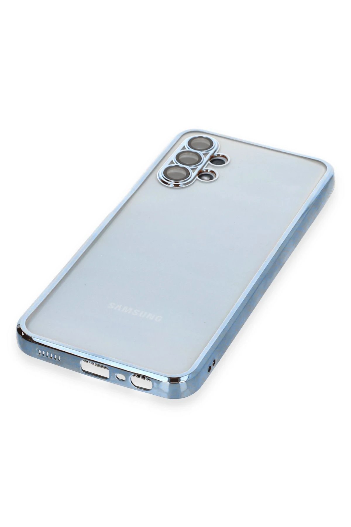 Newface Samsung Galaxy A13 4G Kılıf Razer Lensli Silikon - Açık Mavi