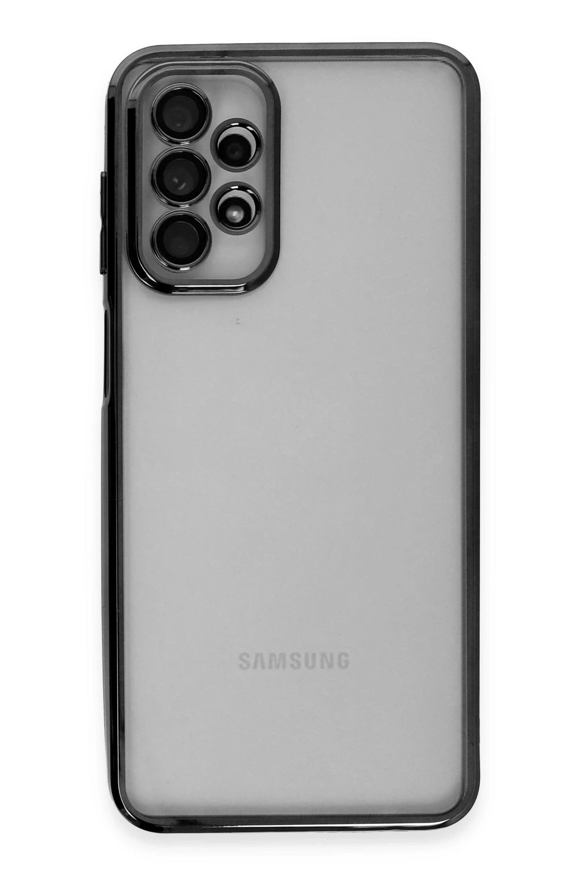 Newface Samsung Galaxy A23 4G Kılıf Razer Lensli Silikon - Siyah