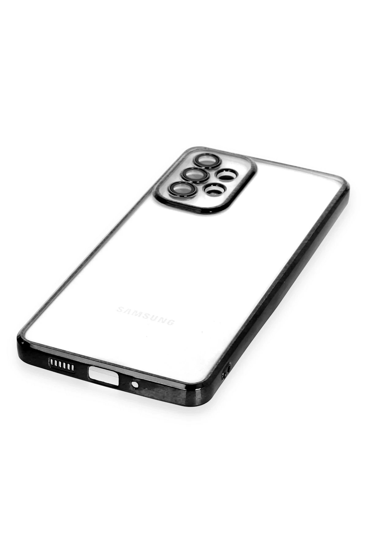 Newface Samsung Galaxy A73 5G Kılıf Razer Lensli Silikon - Siyah