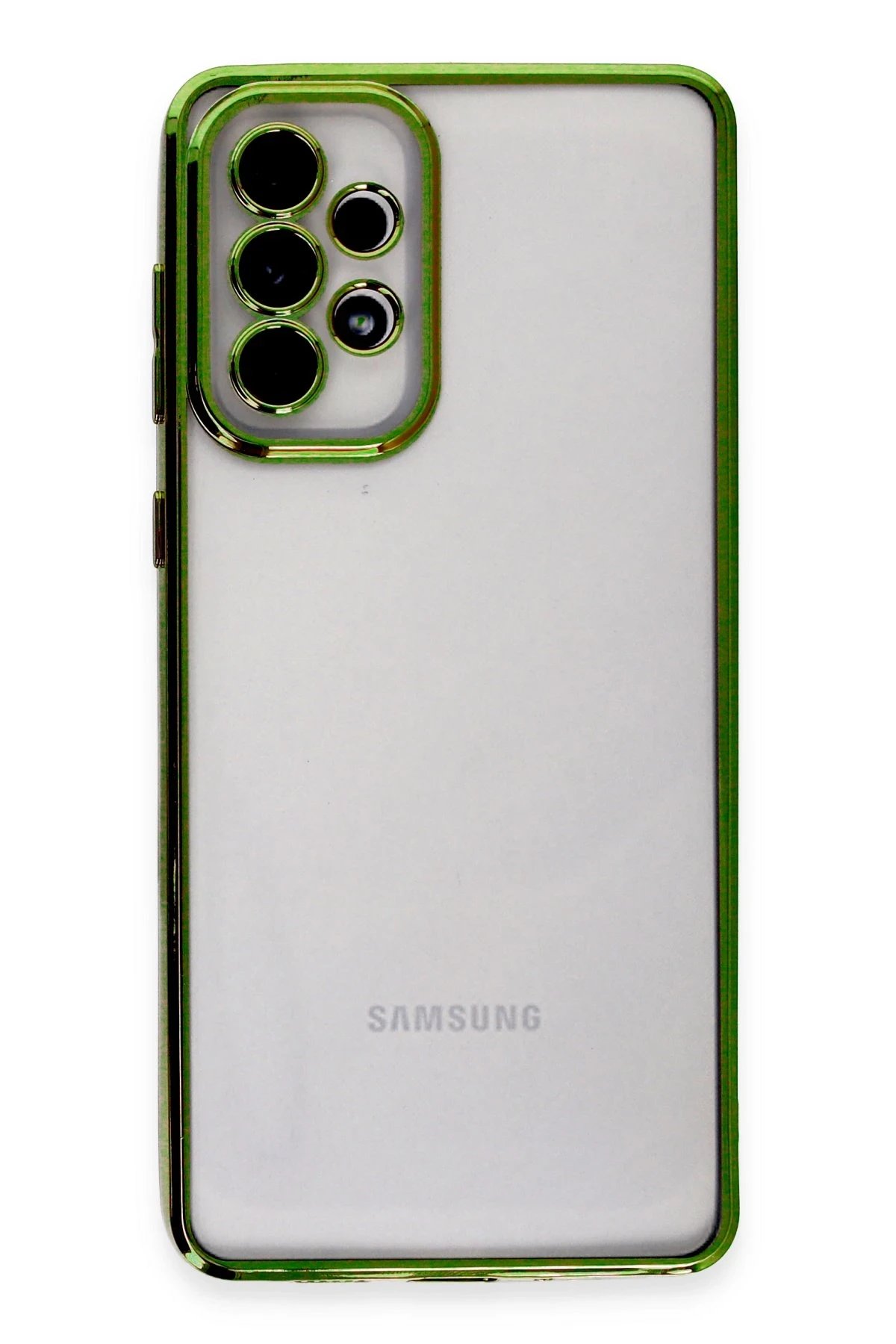 Newface Samsung Galaxy A73 5G Kılıf Razer Lensli Silikon - Yeşil