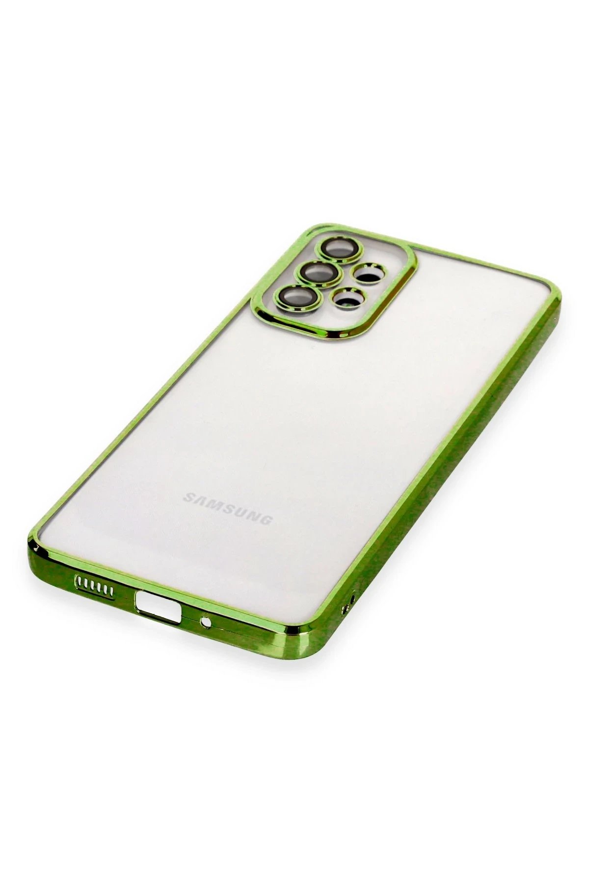 Newface Samsung Galaxy A73 5G Kılıf Razer Lensli Silikon - Yeşil