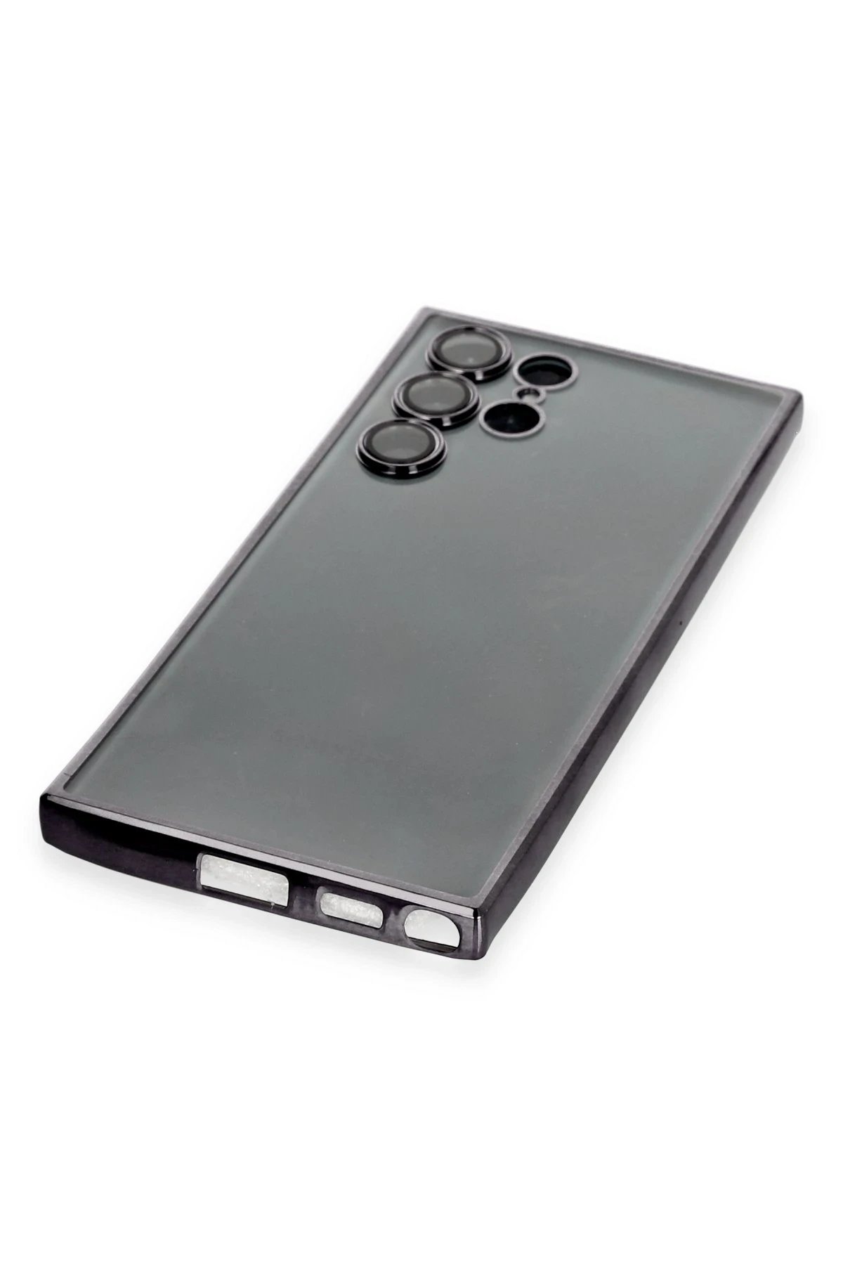 Newface Samsung Galaxy S22 Ultra Kılıf Razer Lensli Silikon - Siyah