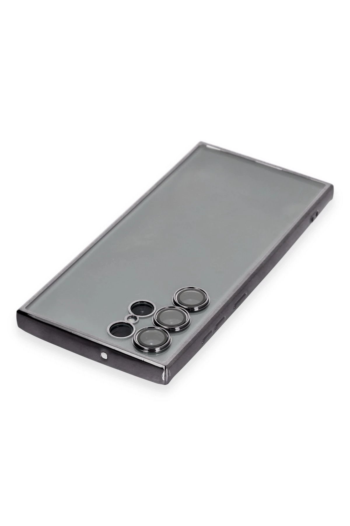 Newface Samsung Galaxy S22 Ultra Kılıf Razer Lensli Silikon - Siyah