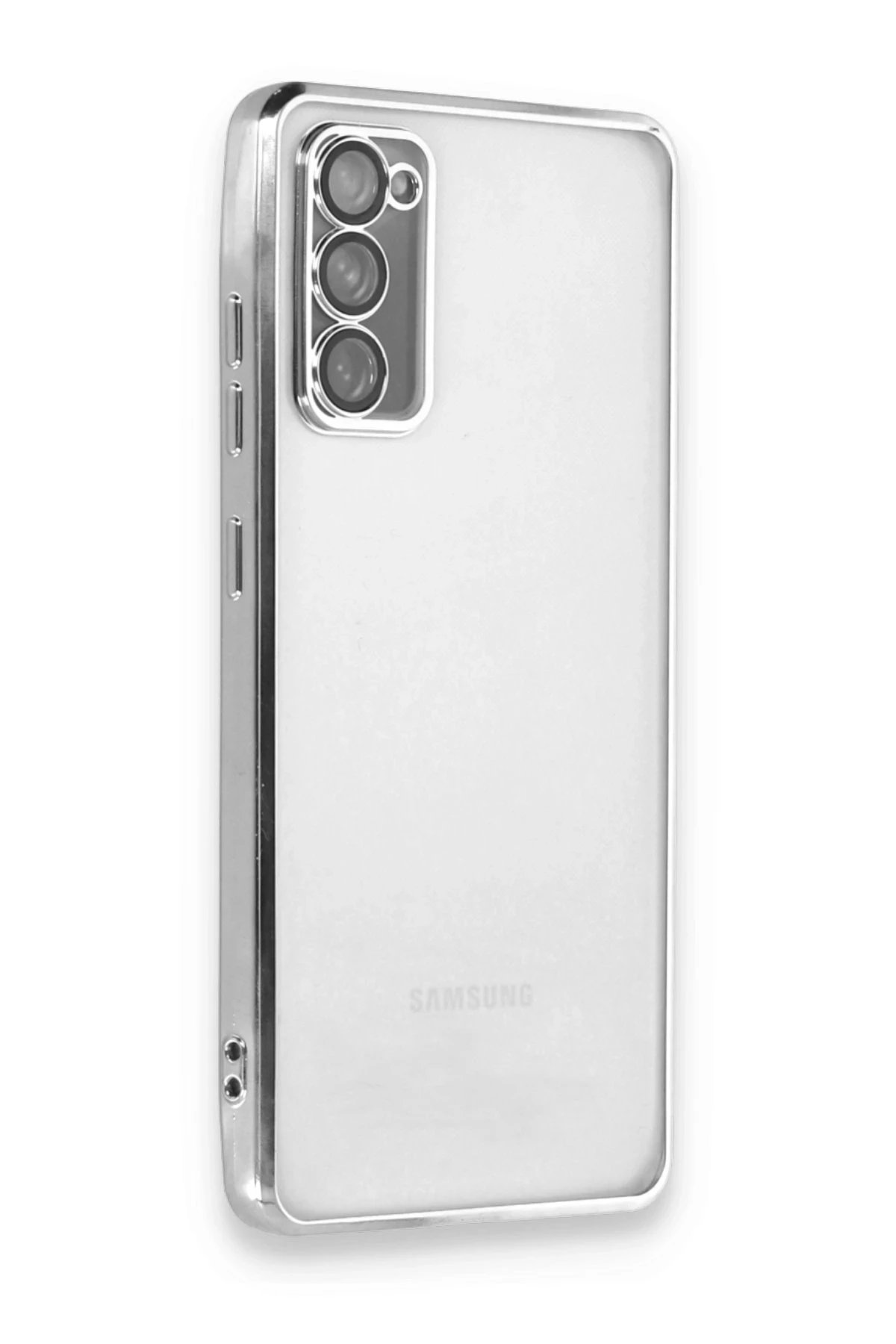 Newface Samsung Galaxy S20 FE Kılıf Razer Lensli Silikon - Gümüş