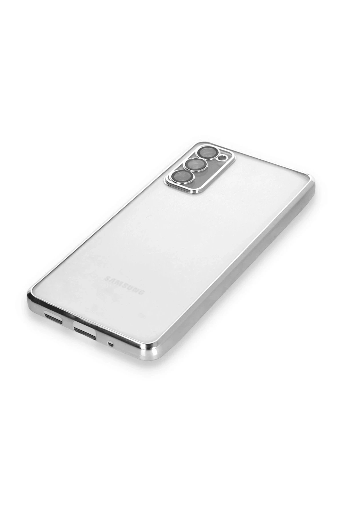 Newface Samsung Galaxy S20 FE Kılıf Razer Lensli Silikon - Gümüş