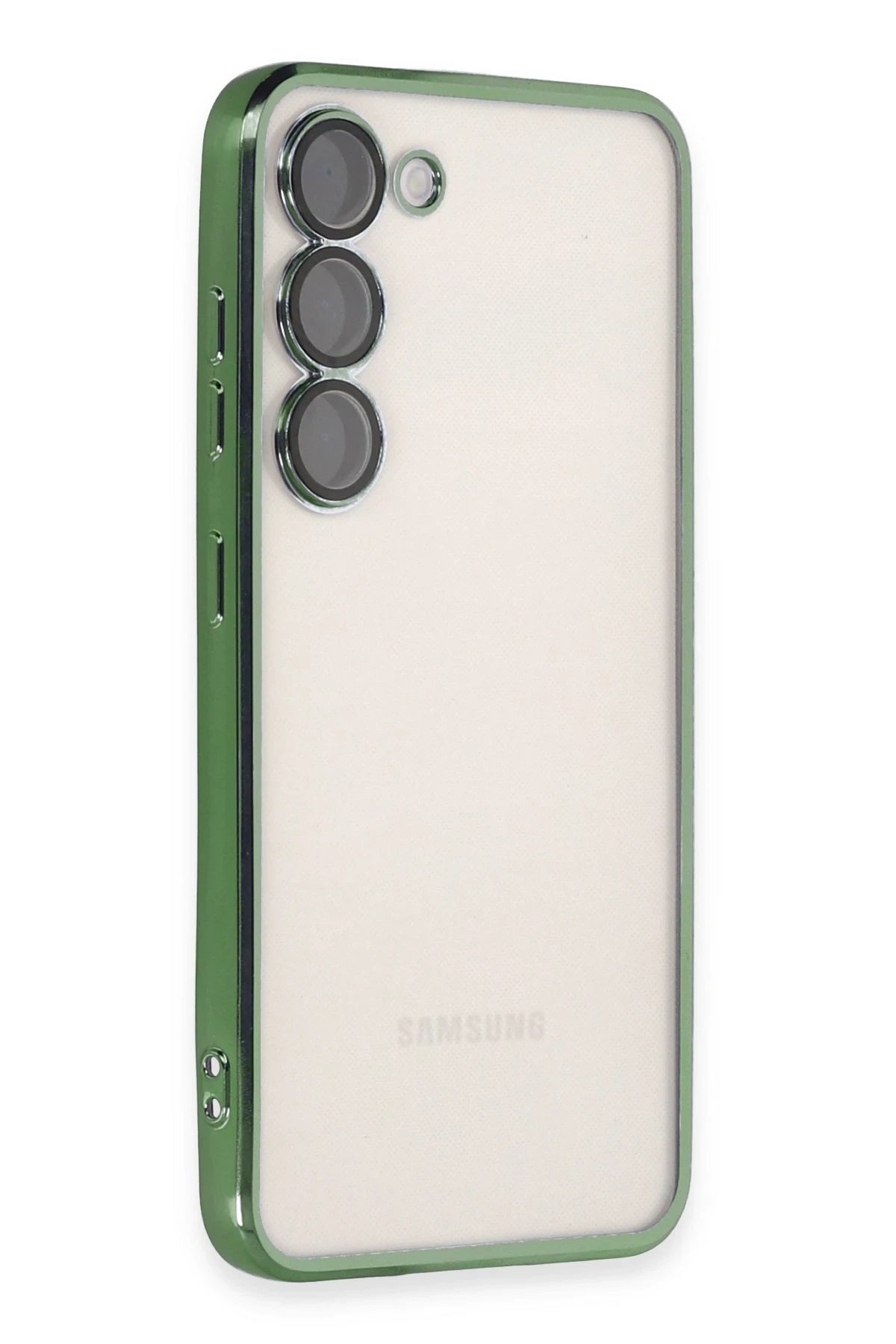 Newface Samsung Galaxy S23 Kılıf Razer Lensli Silikon - Yeşil