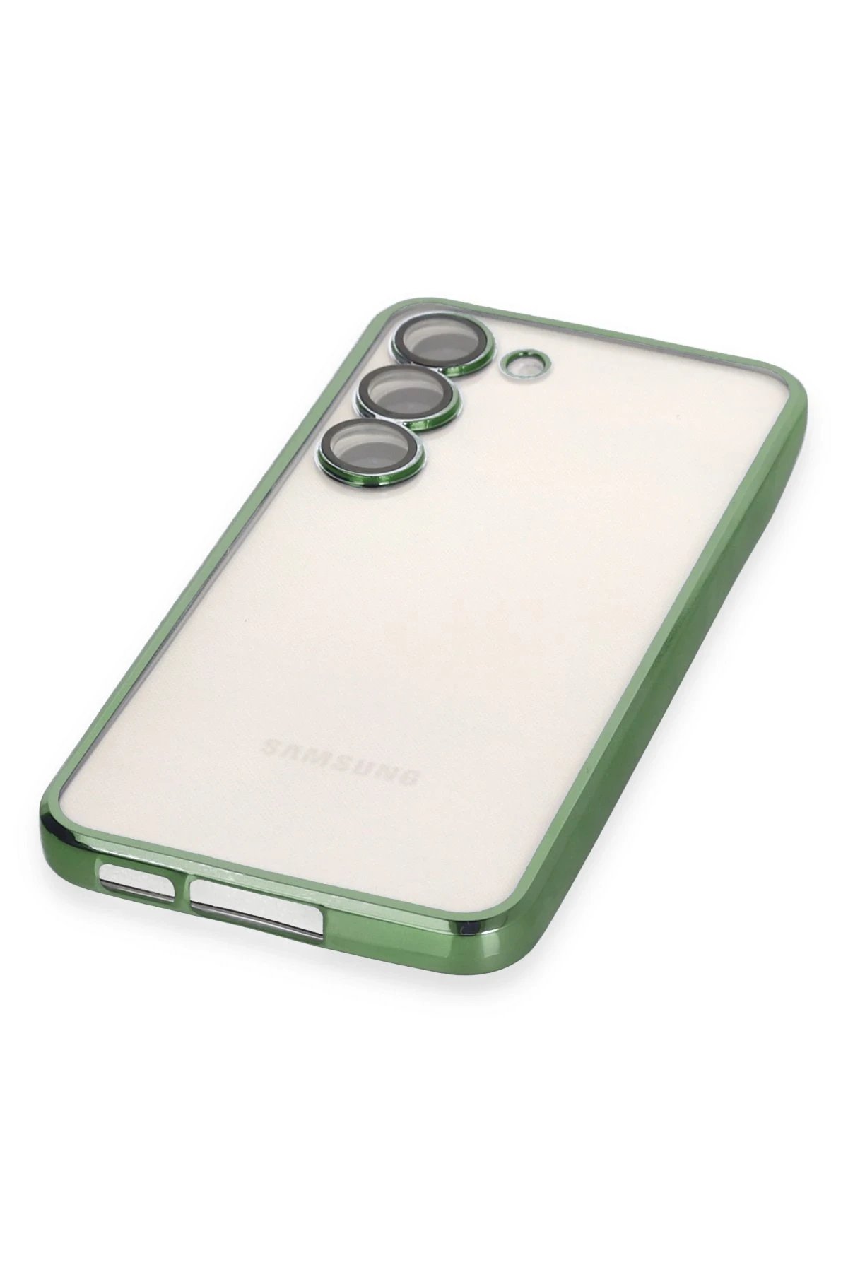 Newface Samsung Galaxy S23 Kılıf Razer Lensli Silikon - Yeşil