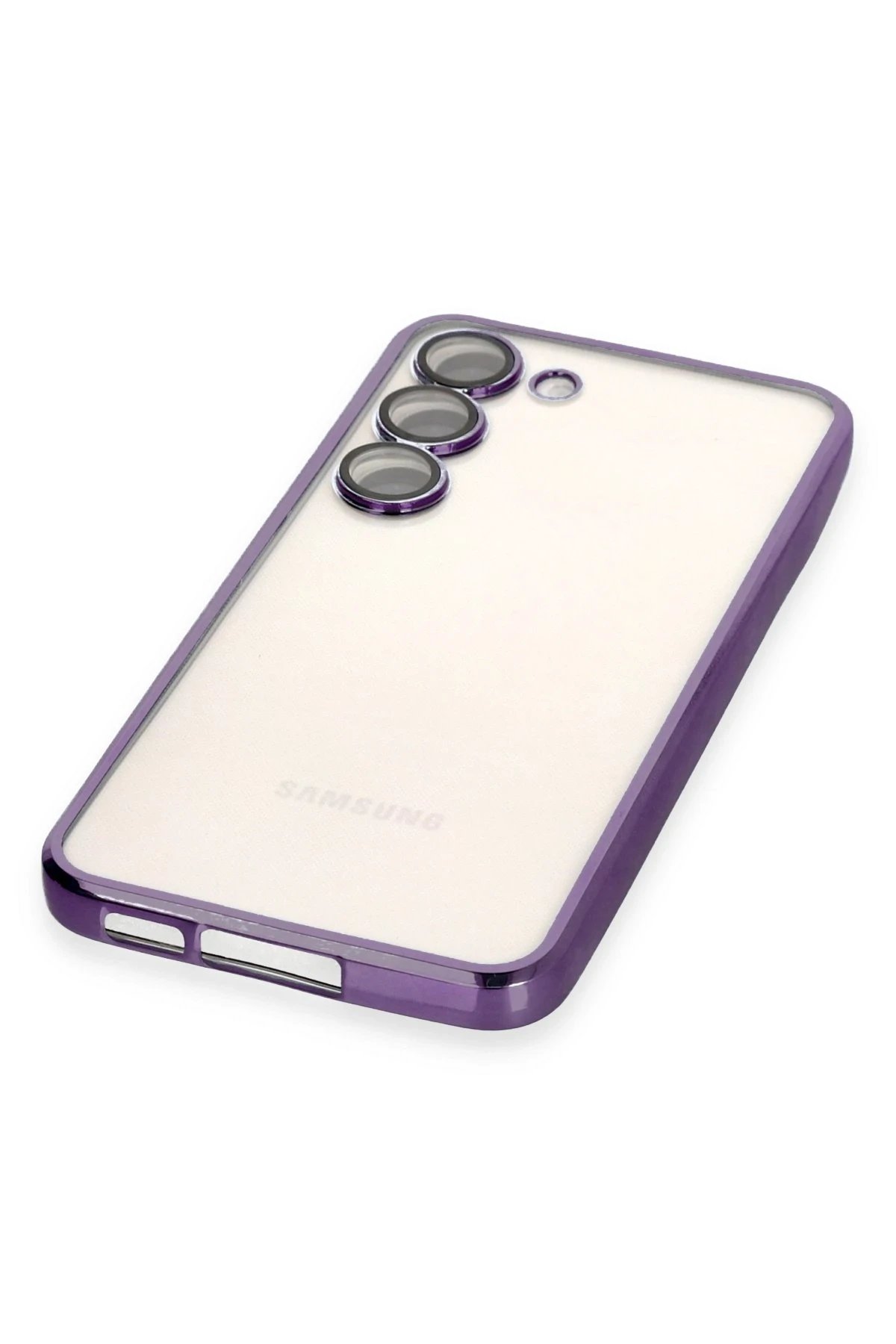 Newface Samsung Galaxy S23 Kılıf Razer Lensli Silikon - Mor