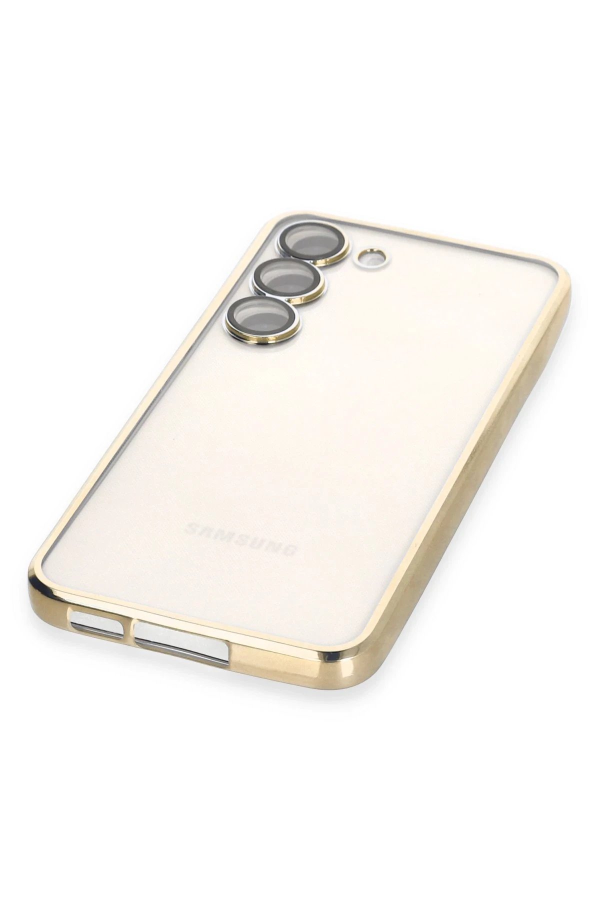 Newface Samsung Galaxy S23 Plus Kılıf Razer Lensli Silikon - Gold