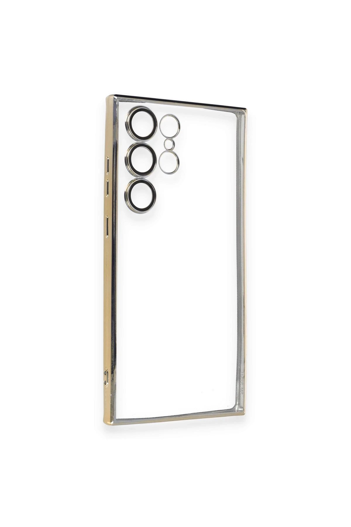 Newface Samsung Galaxy S23 Ultra Kılıf Razer Lensli Silikon - Gold