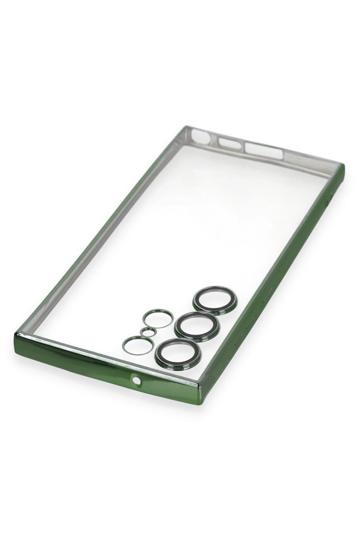 Newface Samsung Galaxy S23 Ultra Kılıf Razer Lensli Silikon - Yeşil