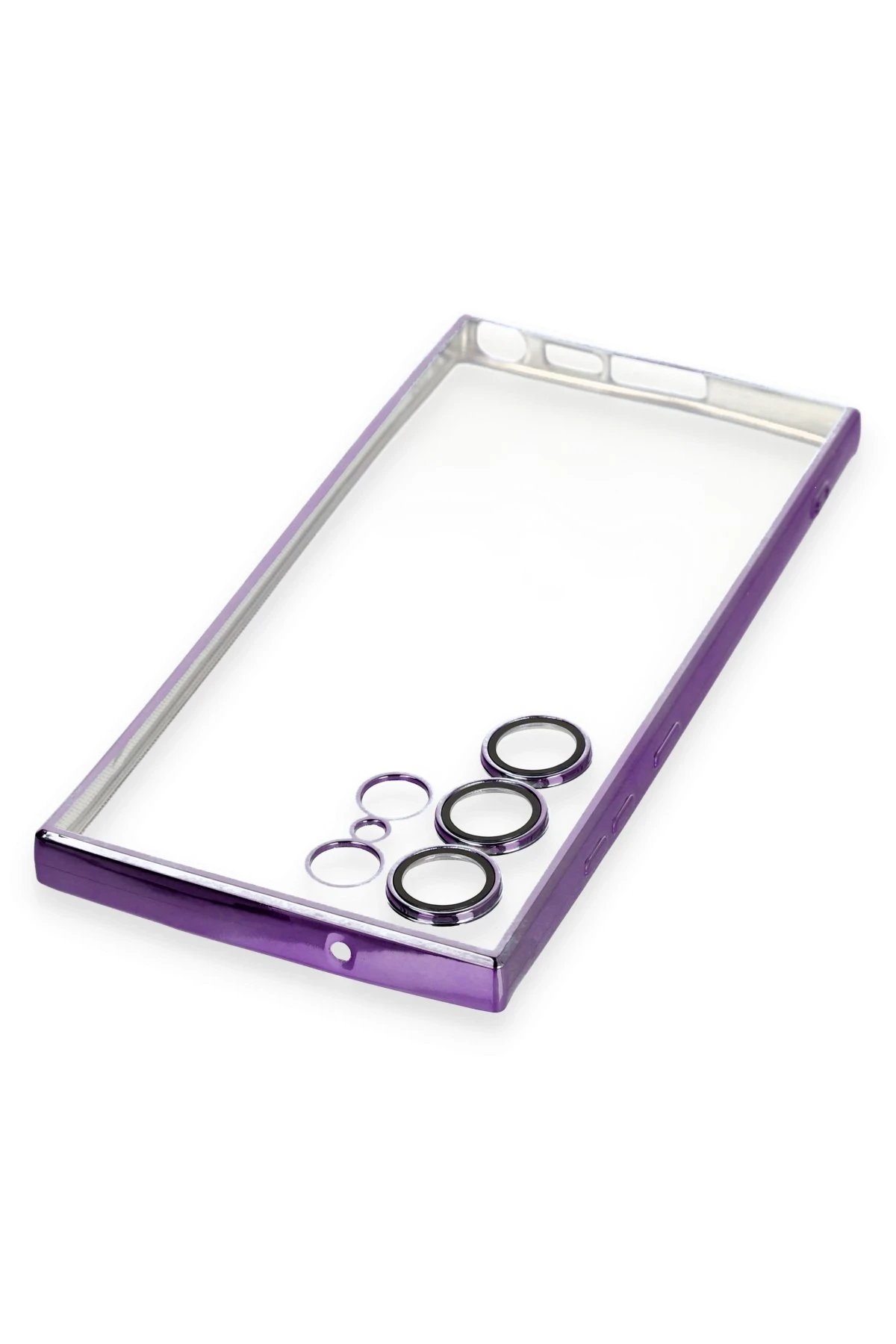 Newface Samsung Galaxy S23 Ultra Kılıf Razer Lensli Silikon - Mor