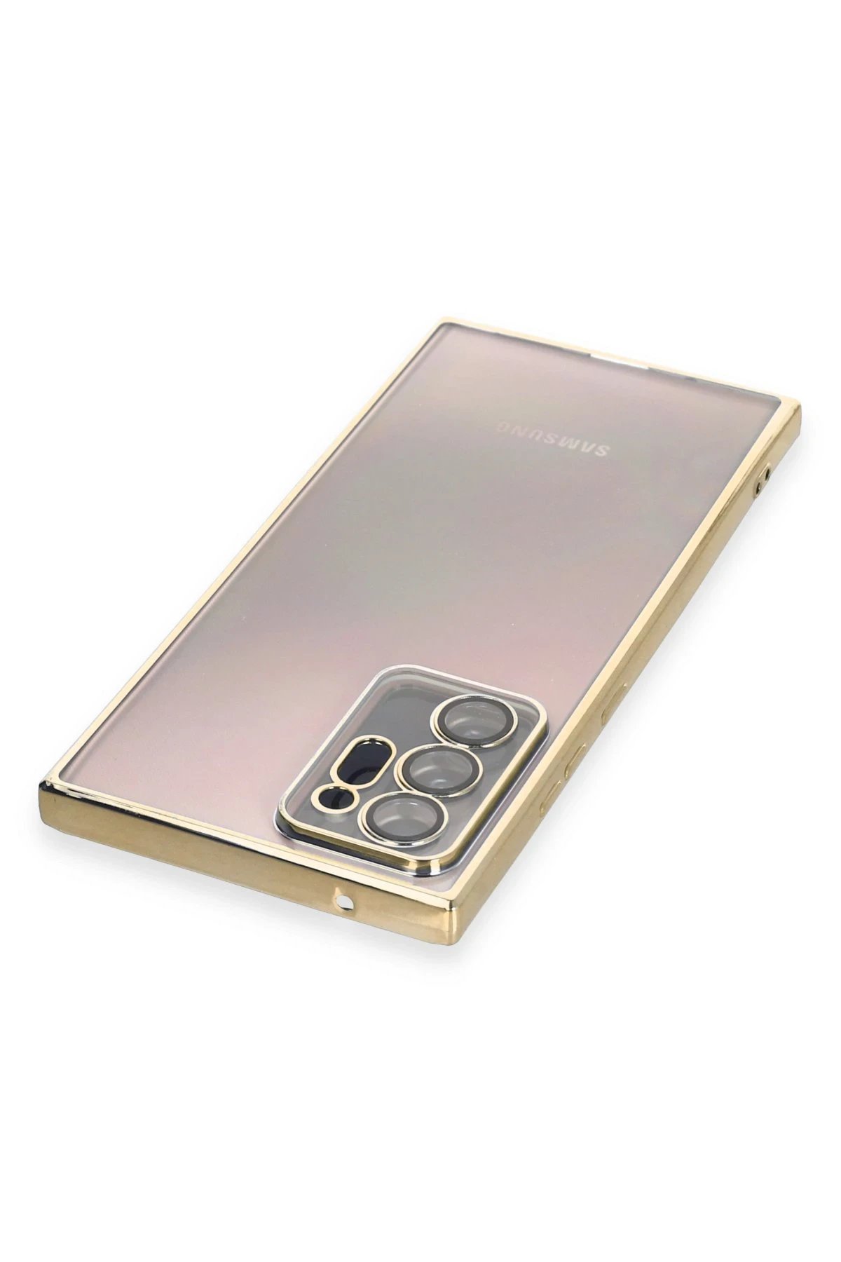 Newface Samsung Galaxy Note 20 Ultra Kılıf Razer Lensli Silikon - Gold