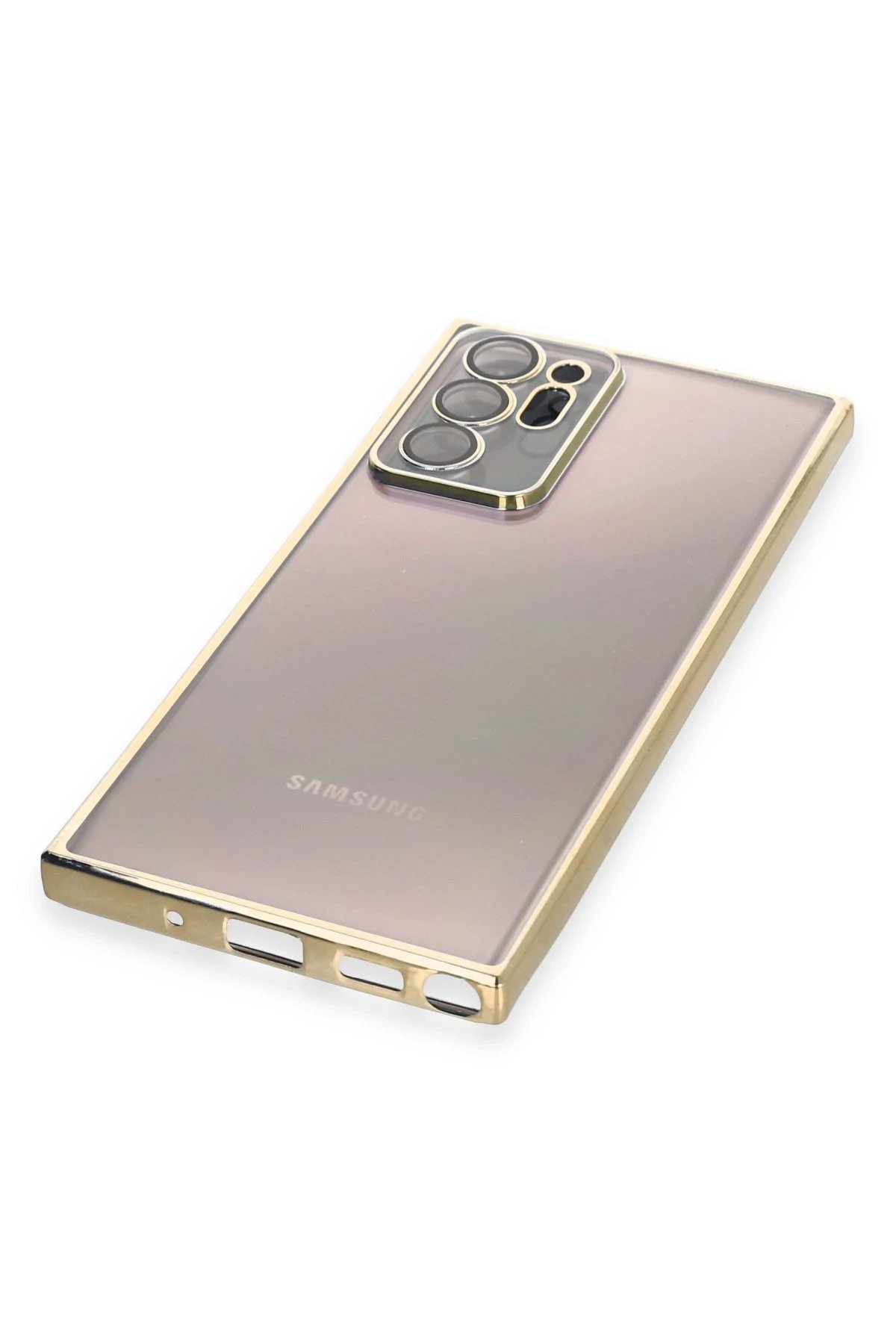 Newface Samsung Galaxy Note 20 Ultra Kılıf Razer Lensli Silikon - Gold