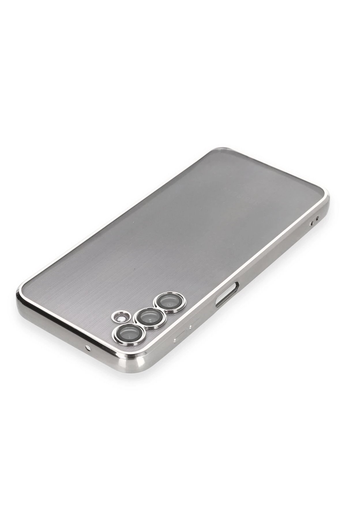 Newface Samsung Galaxy A14 4G Kılıf Razer Lensli Silikon - Gümüş