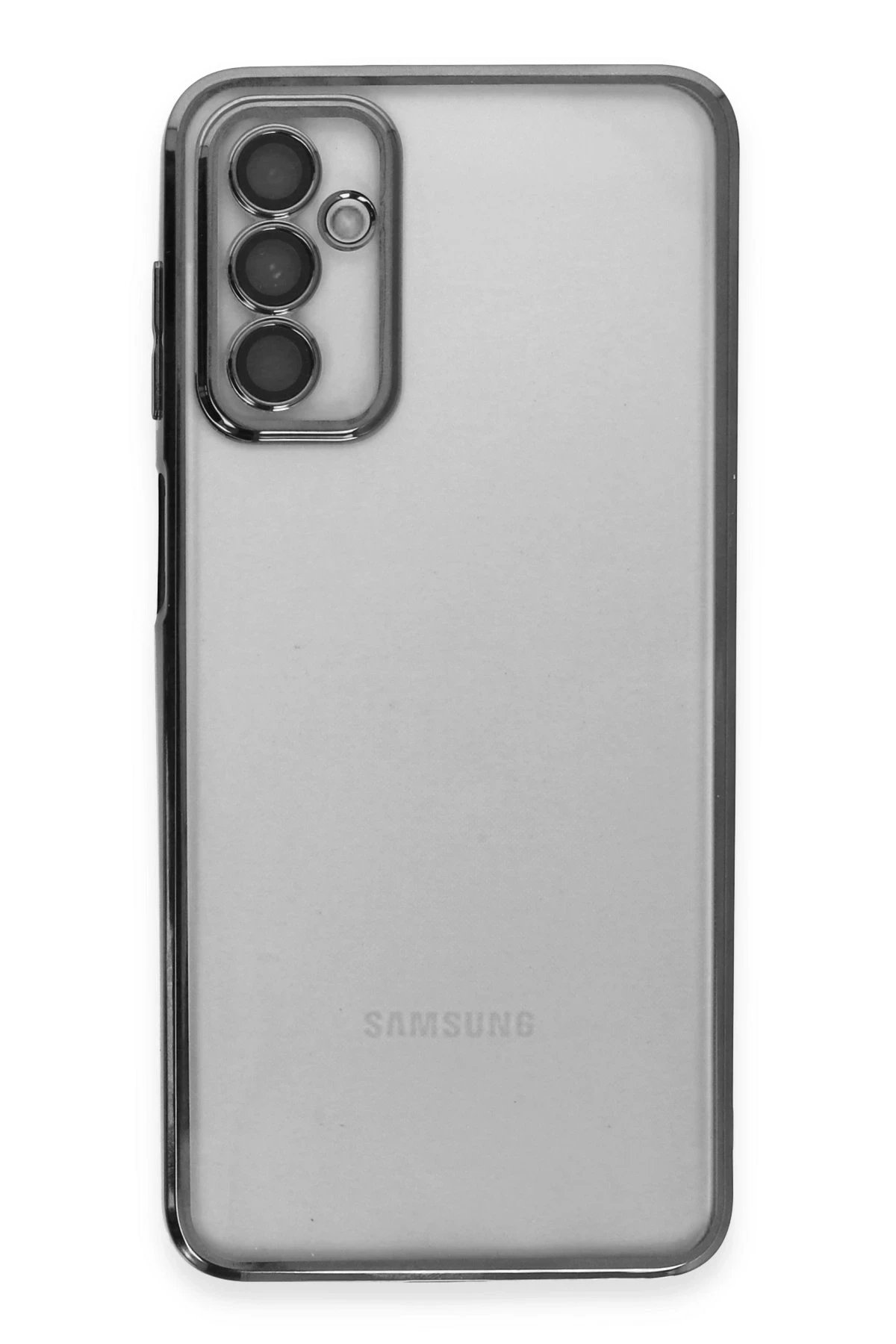 Newface Samsung Galaxy M23 Kılıf Razer Lensli Silikon - Siyah