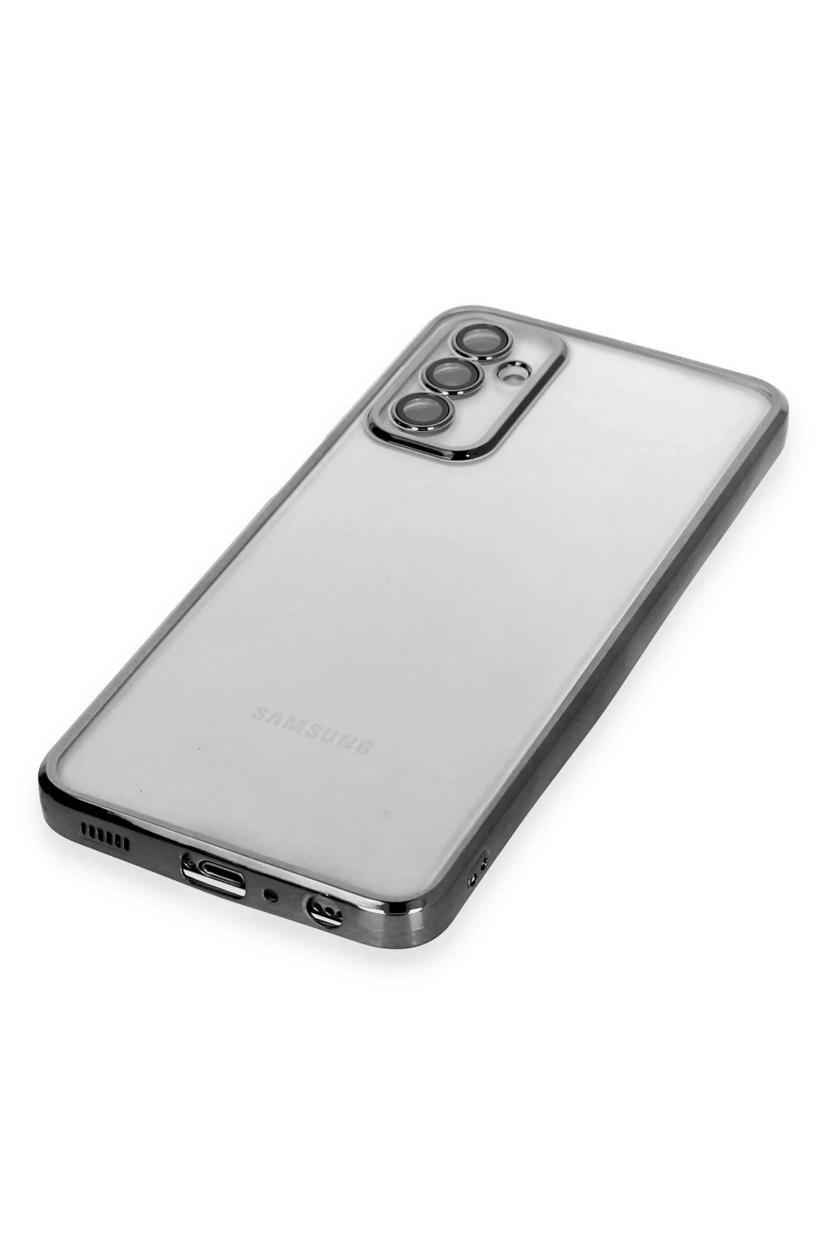 Newface Samsung Galaxy M23 Kılıf Razer Lensli Silikon - Siyah