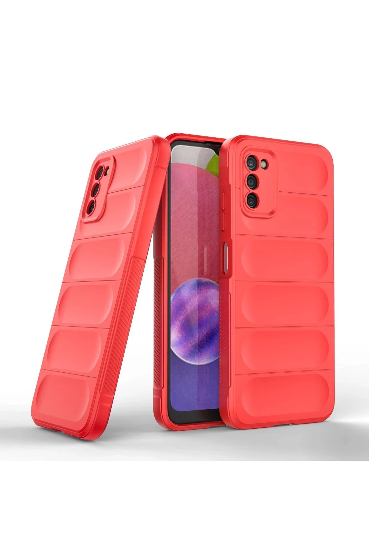 Newface Samsung Galaxy A03S Kılıf Optimum Silikon - Kırmızı