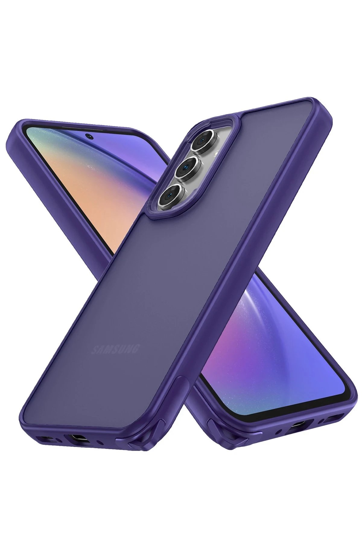 Newface Samsung Galaxy A14 4G Kılıf Elegant Kapak - Derin Mor