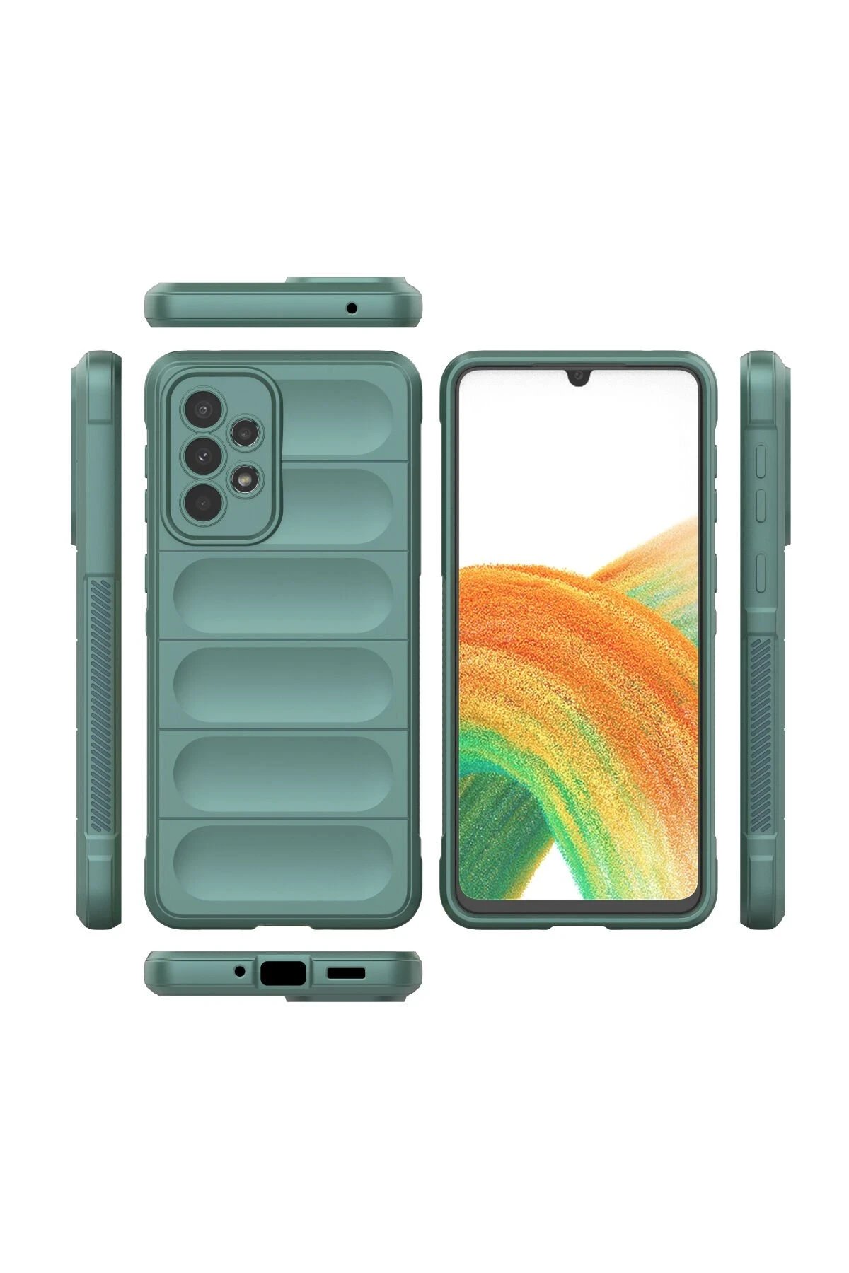 Newface Samsung Galaxy A33 5G Kılıf Optimum Silikon - Koyu Yeşil