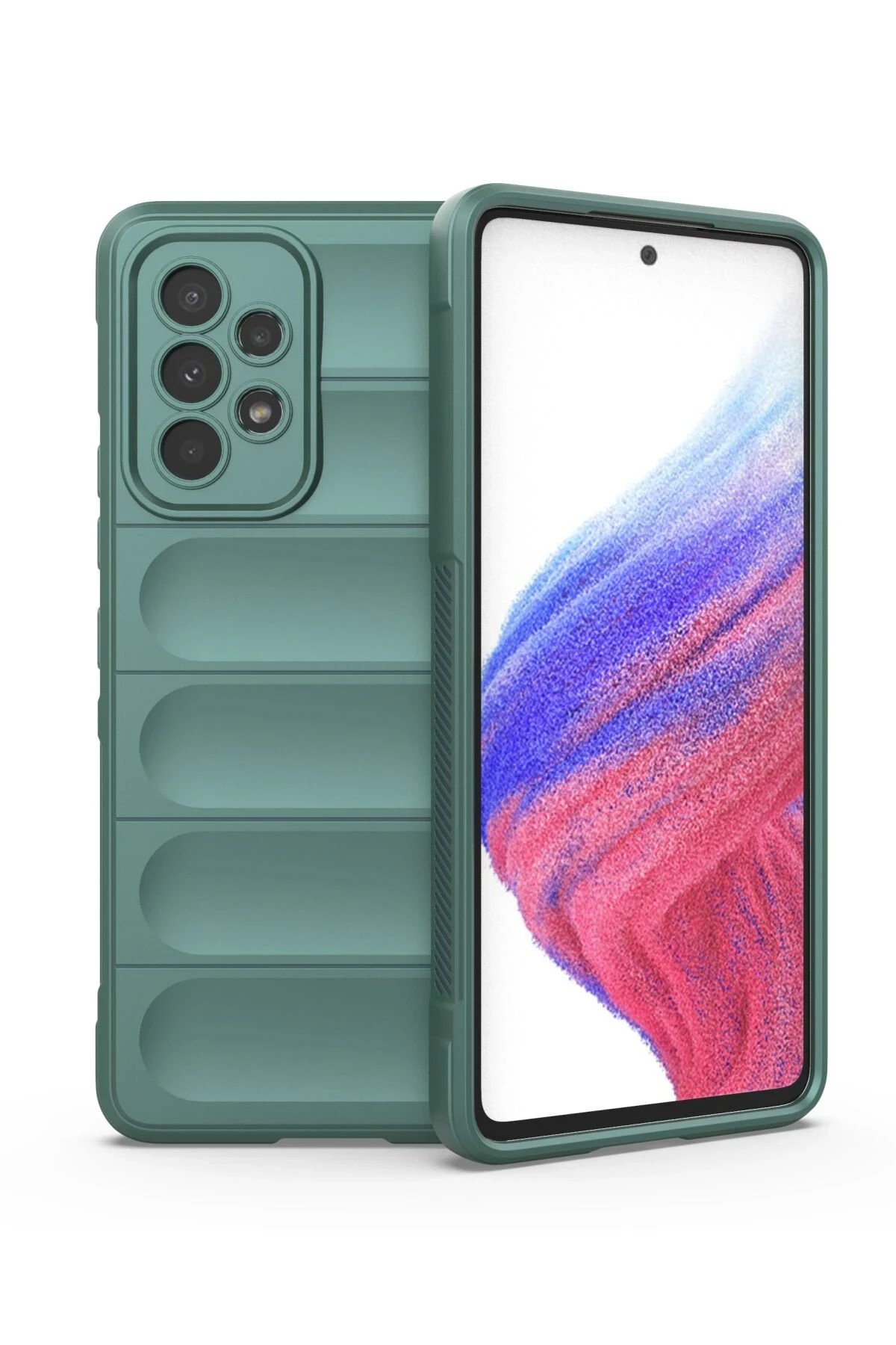 Newface Samsung Galaxy A53 5G Kılıf Optimum Silikon - Koyu Yeşil